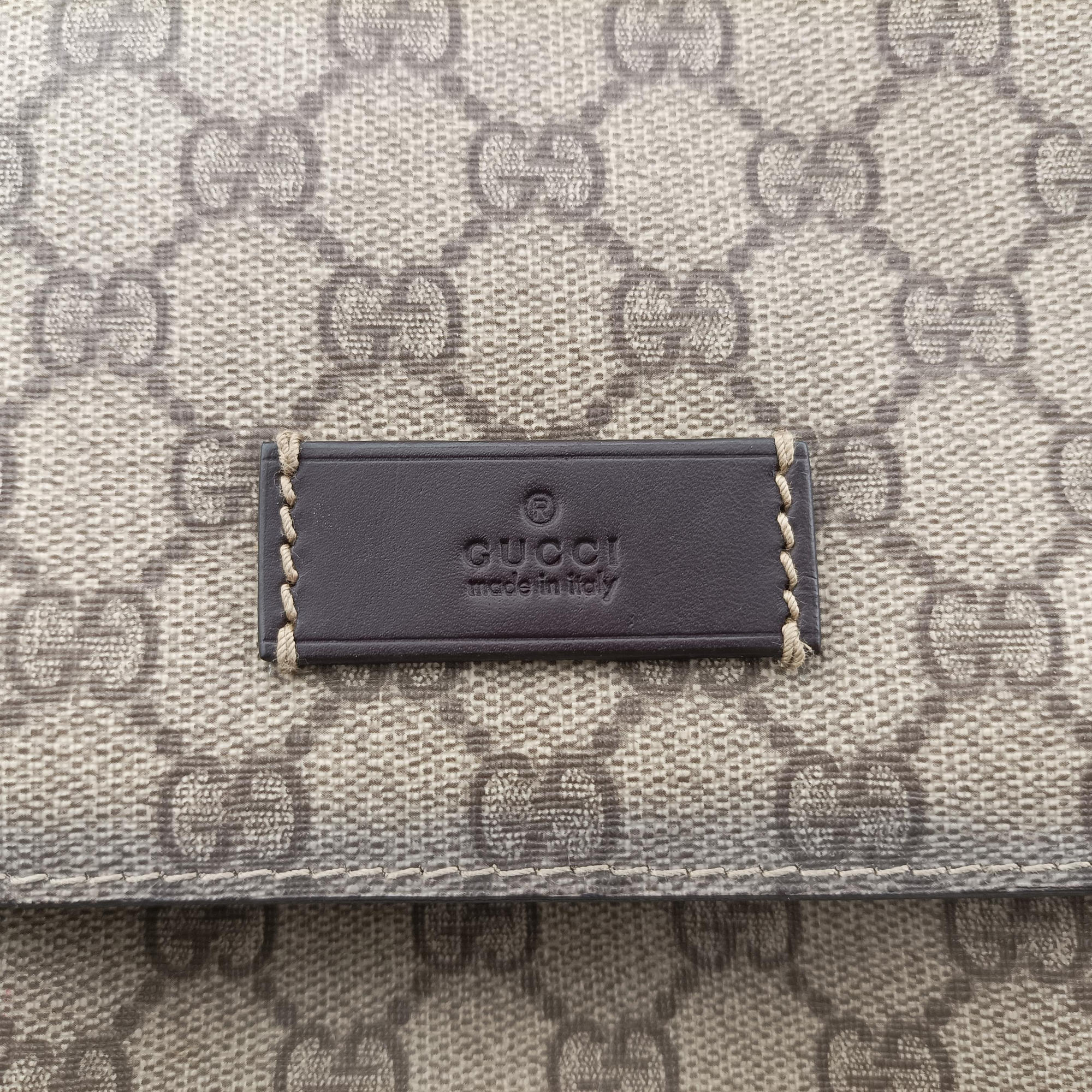 Pre-owned Gucci GG Supreme DiaperBag Brown PVC coated canvas 211131 shoulderbag | stylenewstar