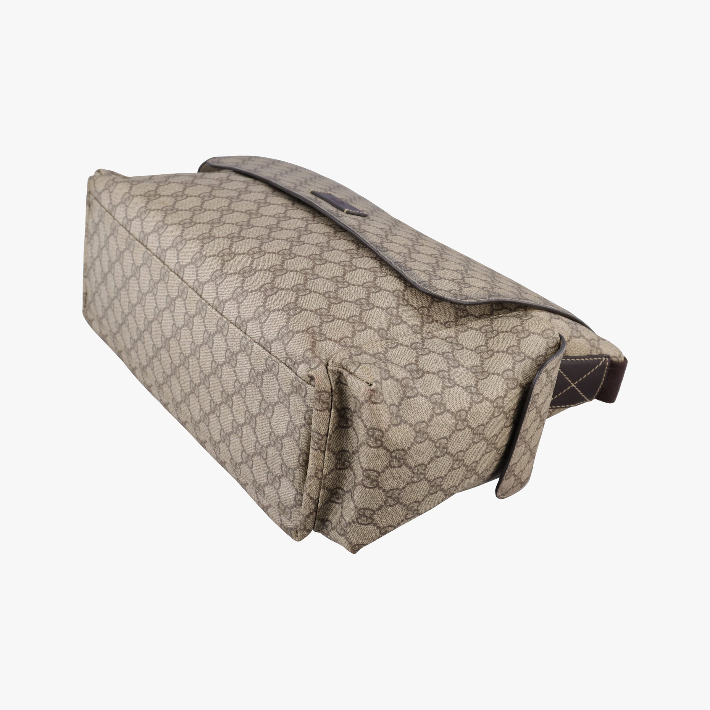 Pre-owned Gucci GG Supreme DiaperBag Brown PVC coated canvas 211131 shoulderbag | stylenewstar