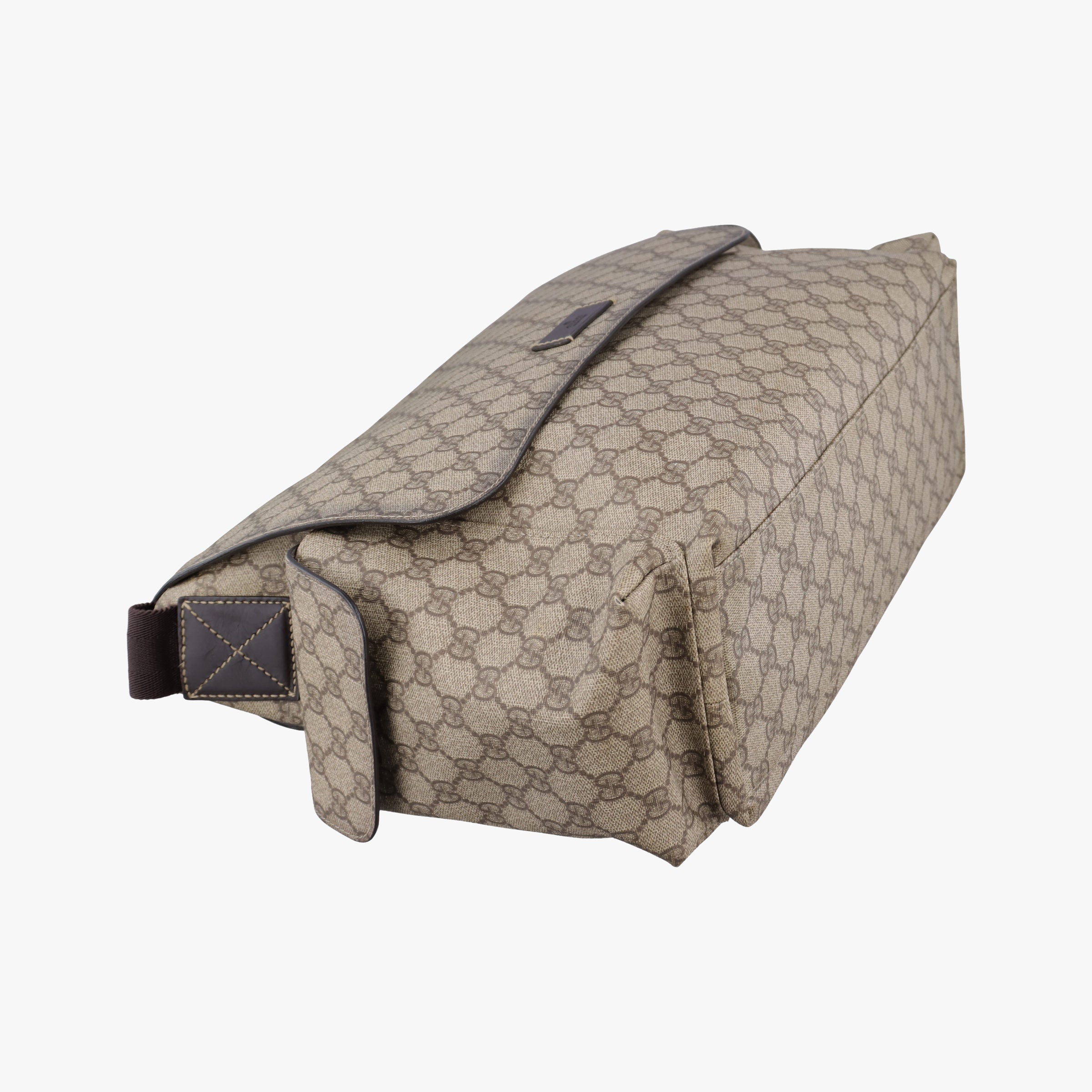Pre-owned Gucci GG Supreme DiaperBag Brown PVC coated canvas 211131 shoulderbag | stylenewstar
