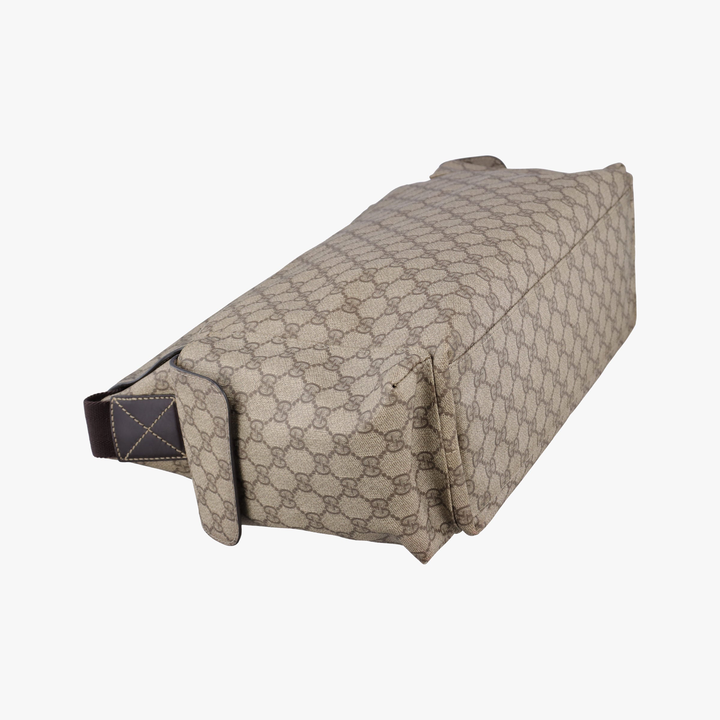 Pre-owned Gucci GG Supreme DiaperBag Brown PVC coated canvas 211131 shoulderbag | stylenewstar