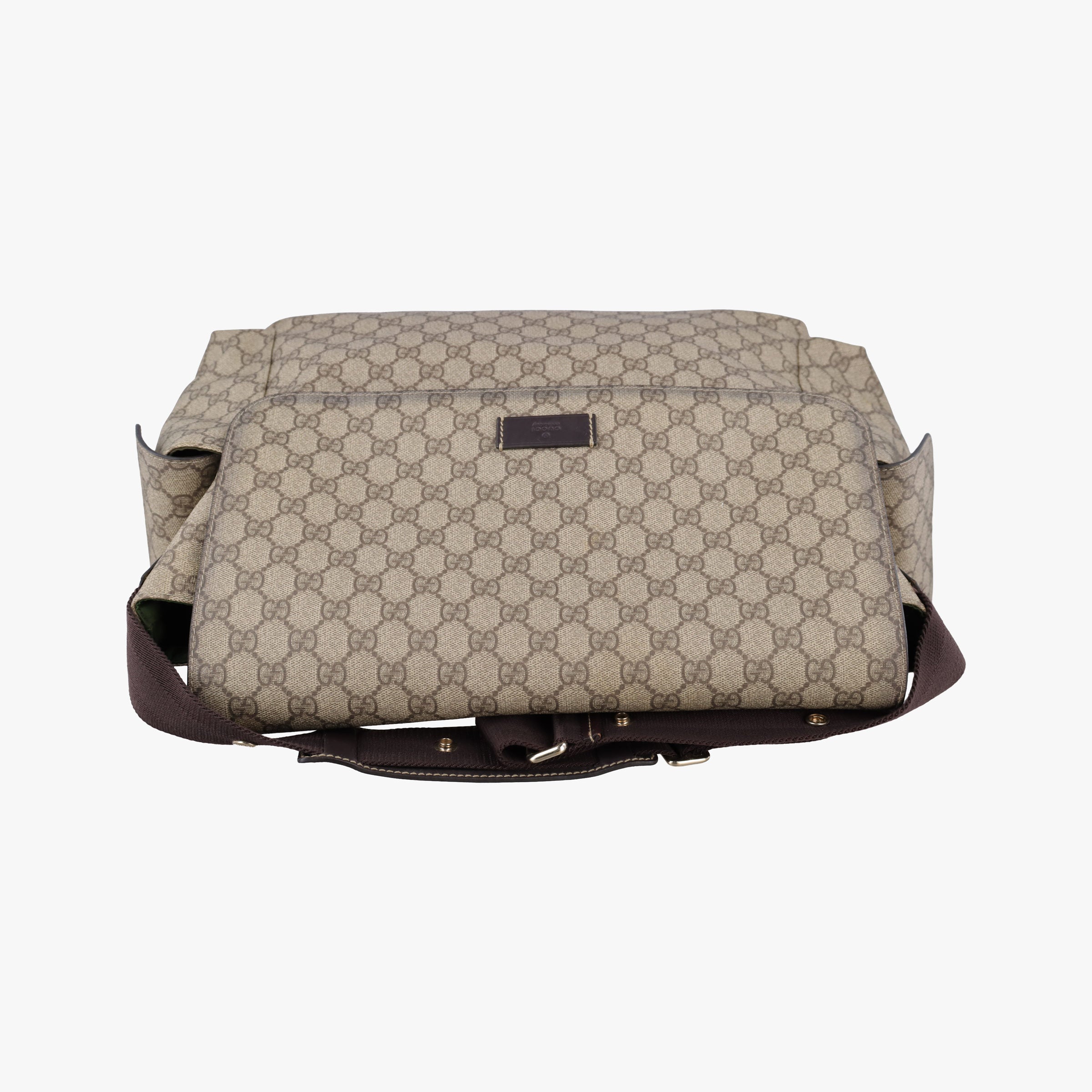 Pre-owned Gucci GG Supreme DiaperBag Brown PVC coated canvas 211131 shoulderbag | stylenewstar