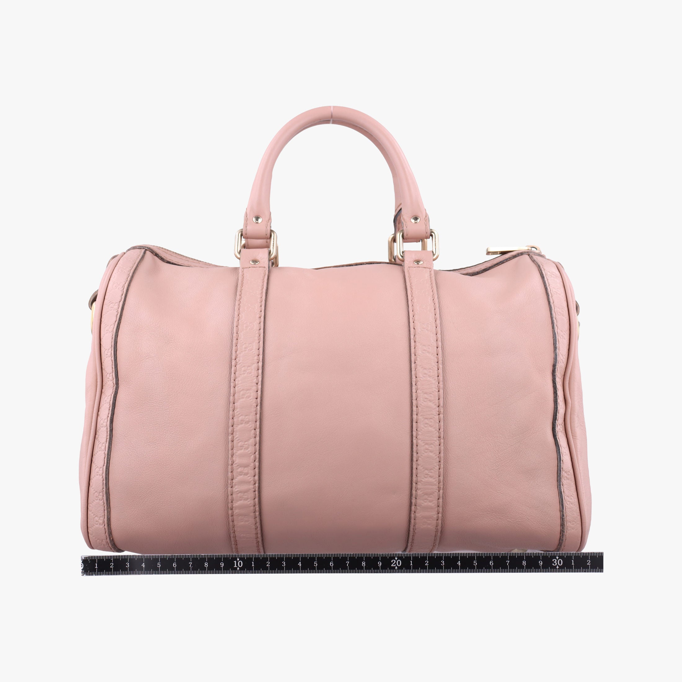 Pre-owned Gucci Guccissima Trim Web Joy Pink Leather 247205 shoulderbag | stylenewstar