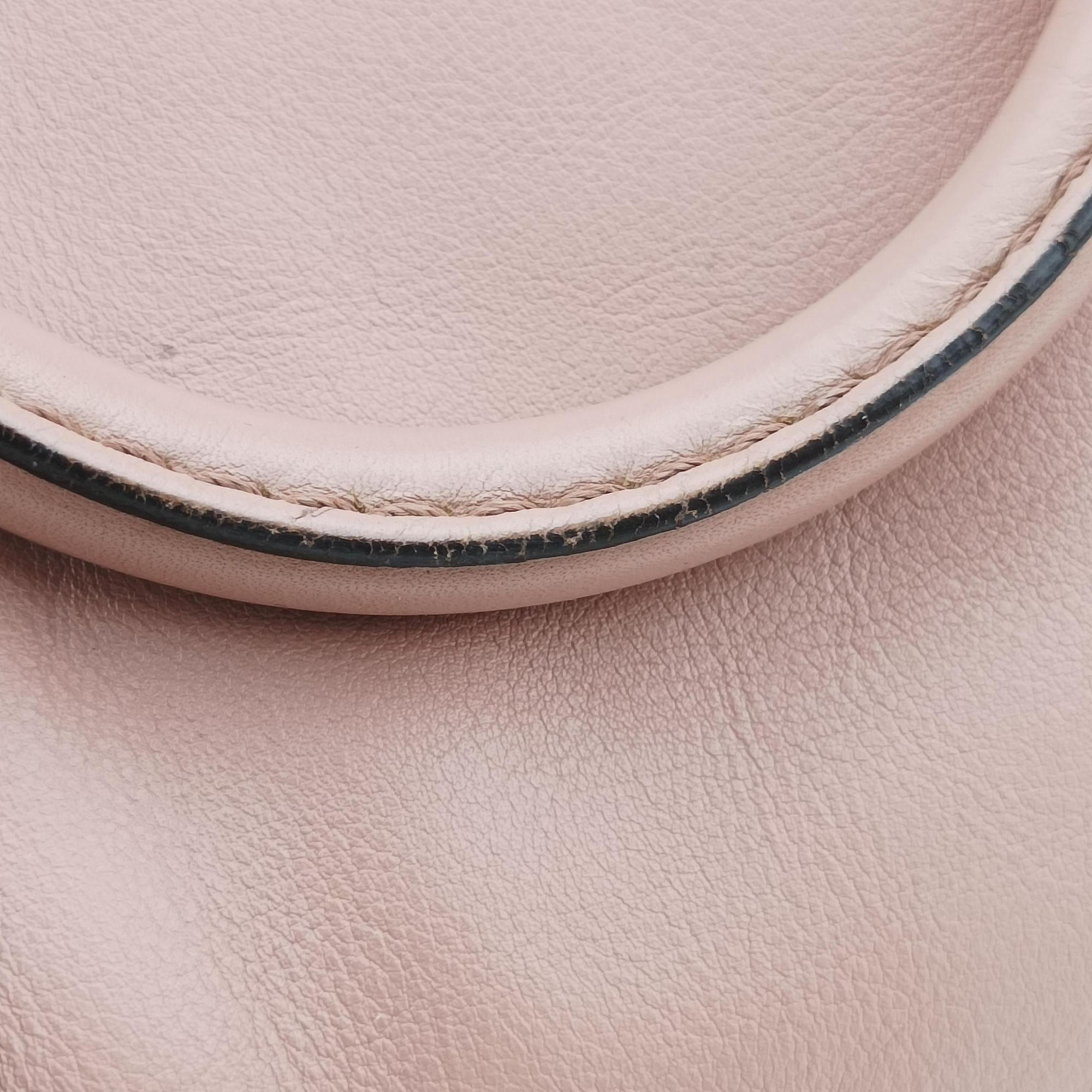 Pre-owned Gucci Guccissima Trim Web Joy Pink Leather 247205 shoulderbag | stylenewstar