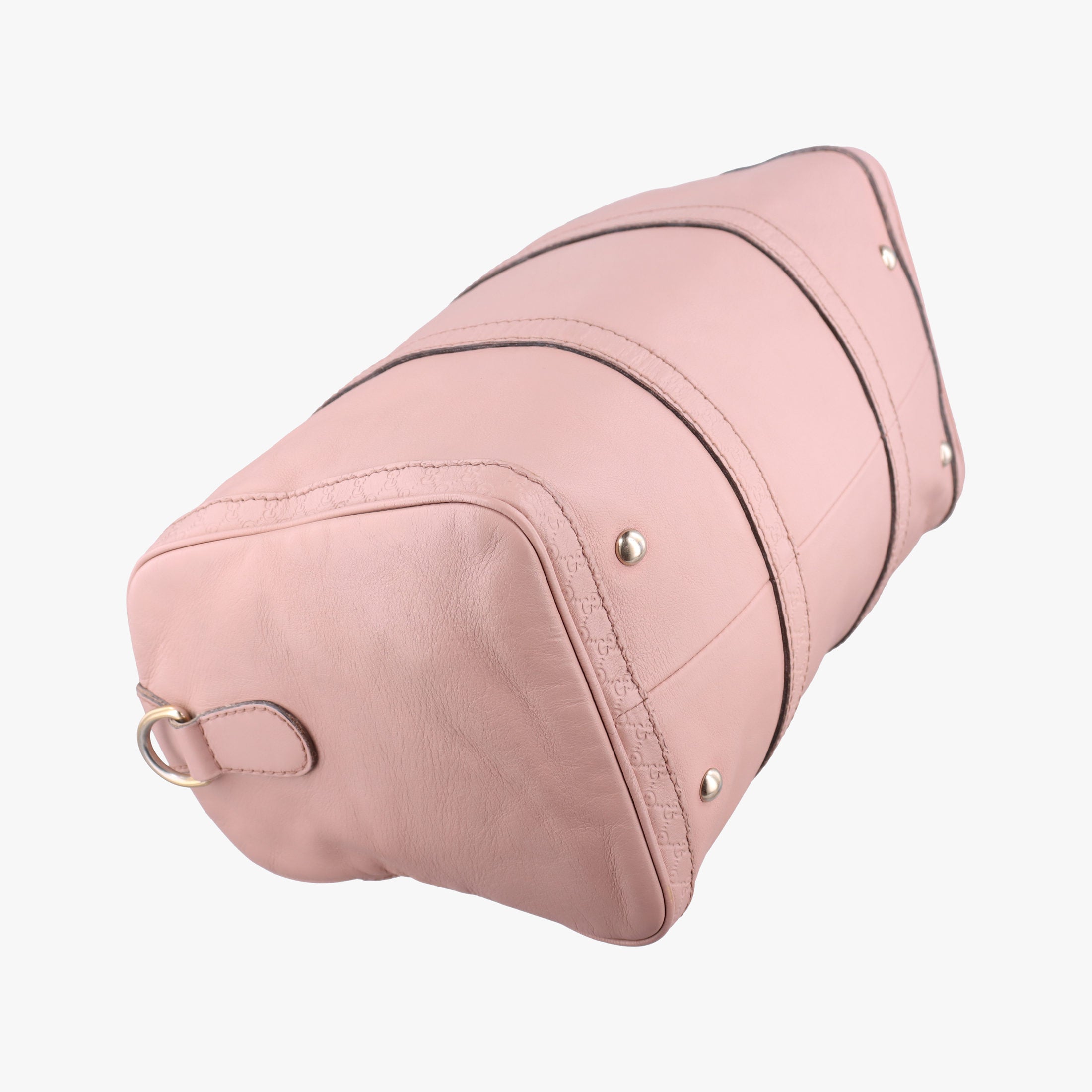 Pre-owned Gucci Guccissima Trim Web Joy Pink Leather 247205 shoulderbag | stylenewstar