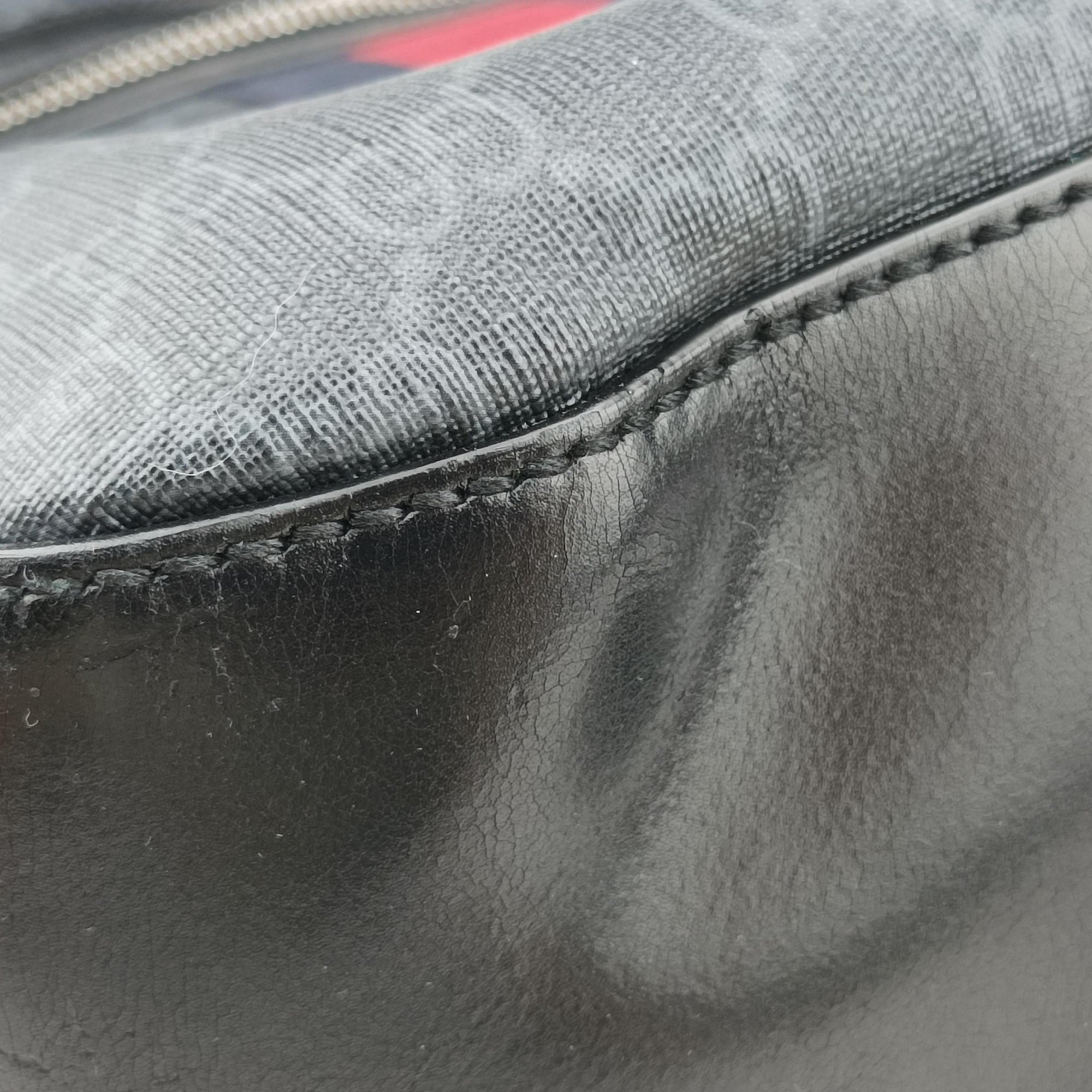 Pre-owned Gucci GG Supreme Black PVC coated canvas x Leather 478324 backpack/rucksack | stylenewstar