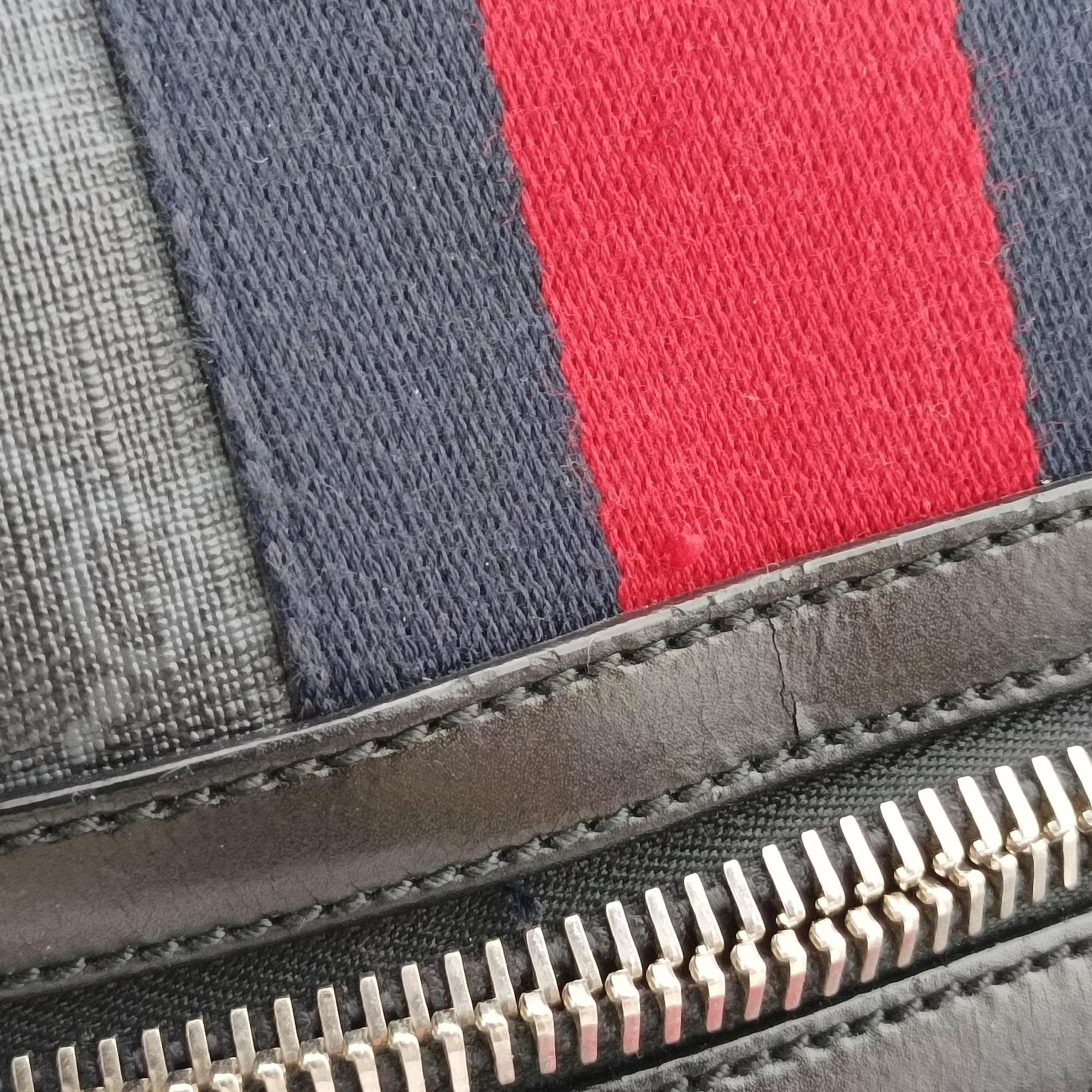 Pre-owned Gucci GG Supreme Black PVC coated canvas x Leather 478324 backpack/rucksack | stylenewstar