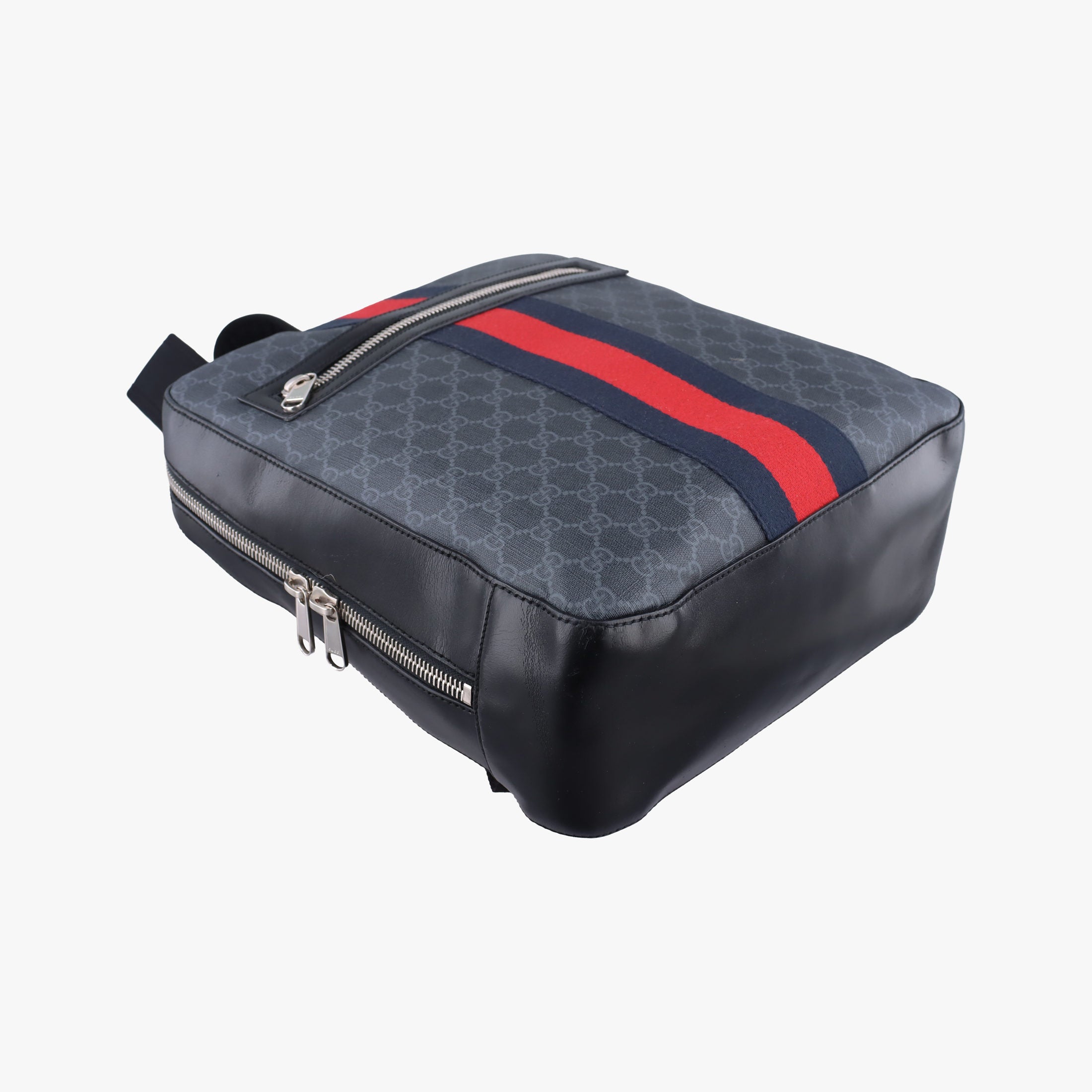 Pre-owned Gucci GG Supreme Black PVC coated canvas x Leather 478324 backpack/rucksack | stylenewstar