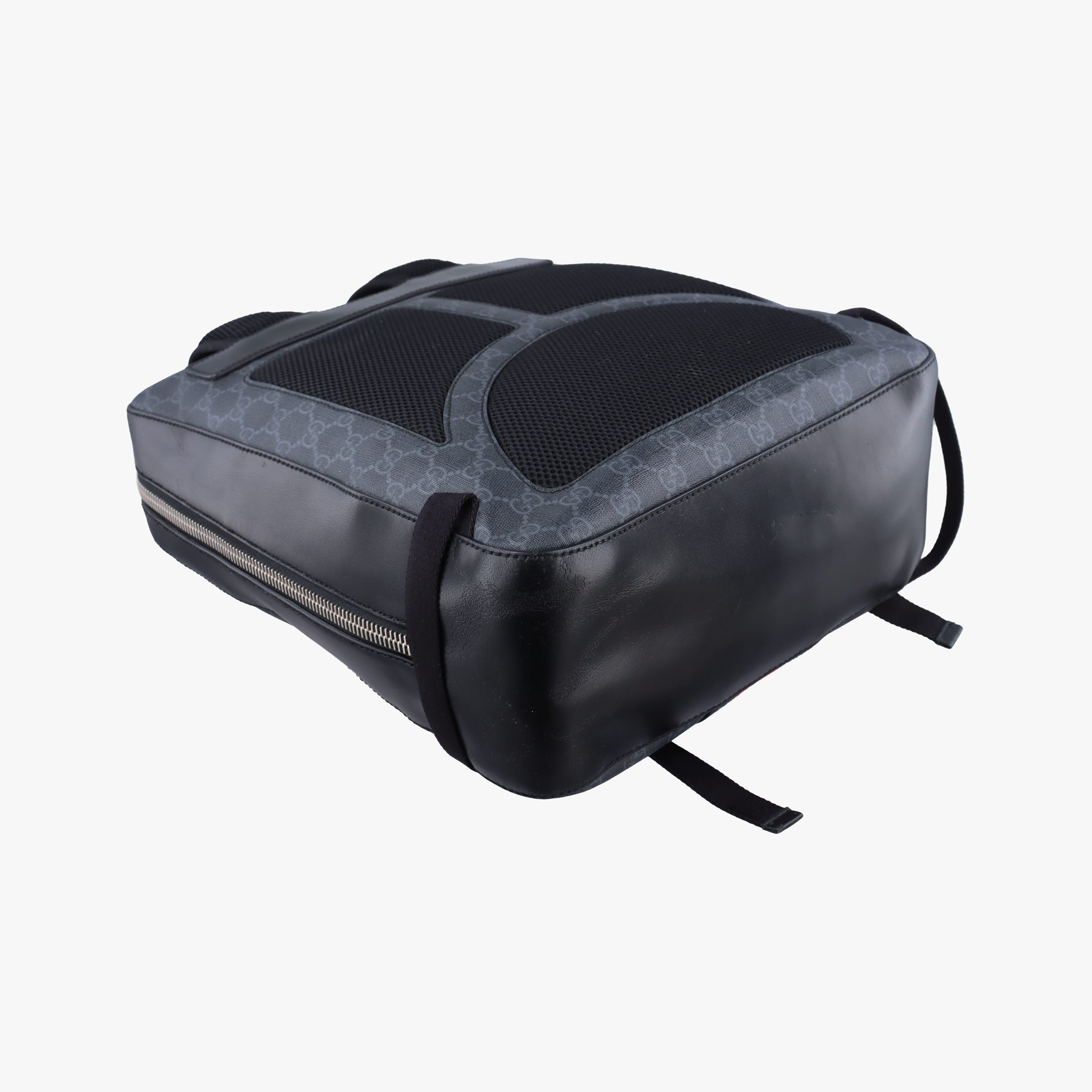 Pre-owned Gucci GG Supreme Black PVC coated canvas x Leather 478324 backpack/rucksack | stylenewstar