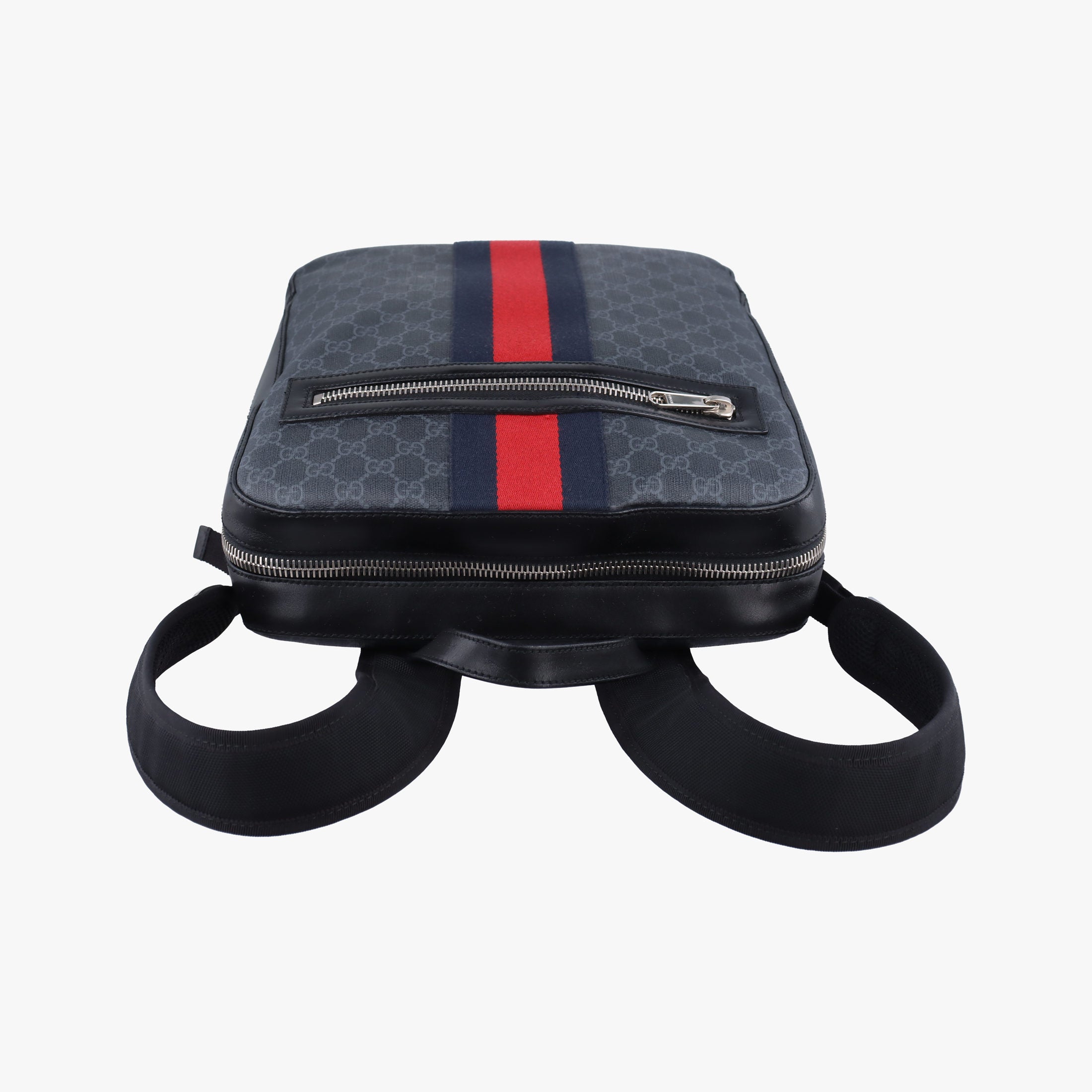 Pre-owned Gucci GG Supreme Black PVC coated canvas x Leather 478324 backpack/rucksack | stylenewstar