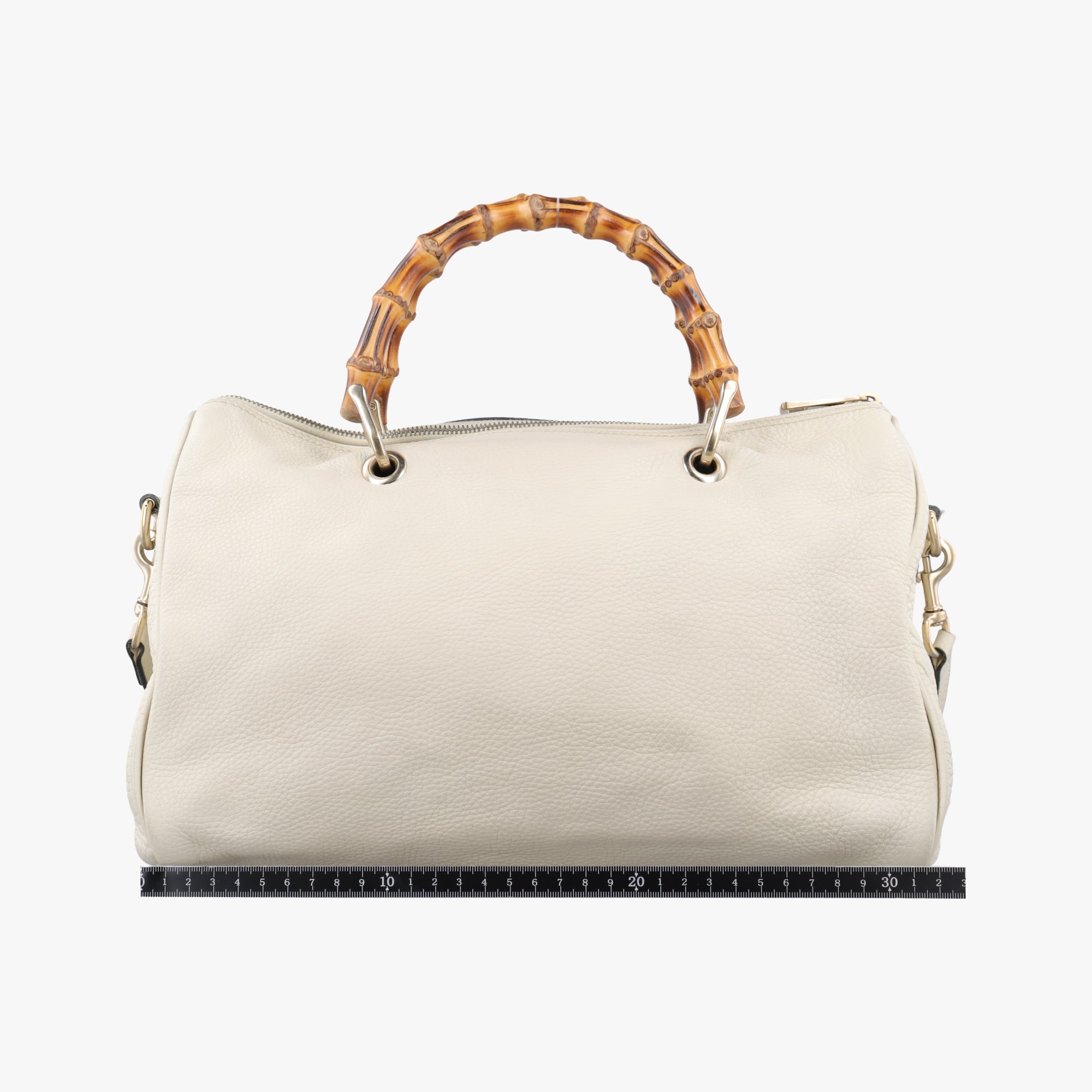 Pre-owned Gucci bamboo shopper White Leather 353124 shoulderbag | stylenewstar