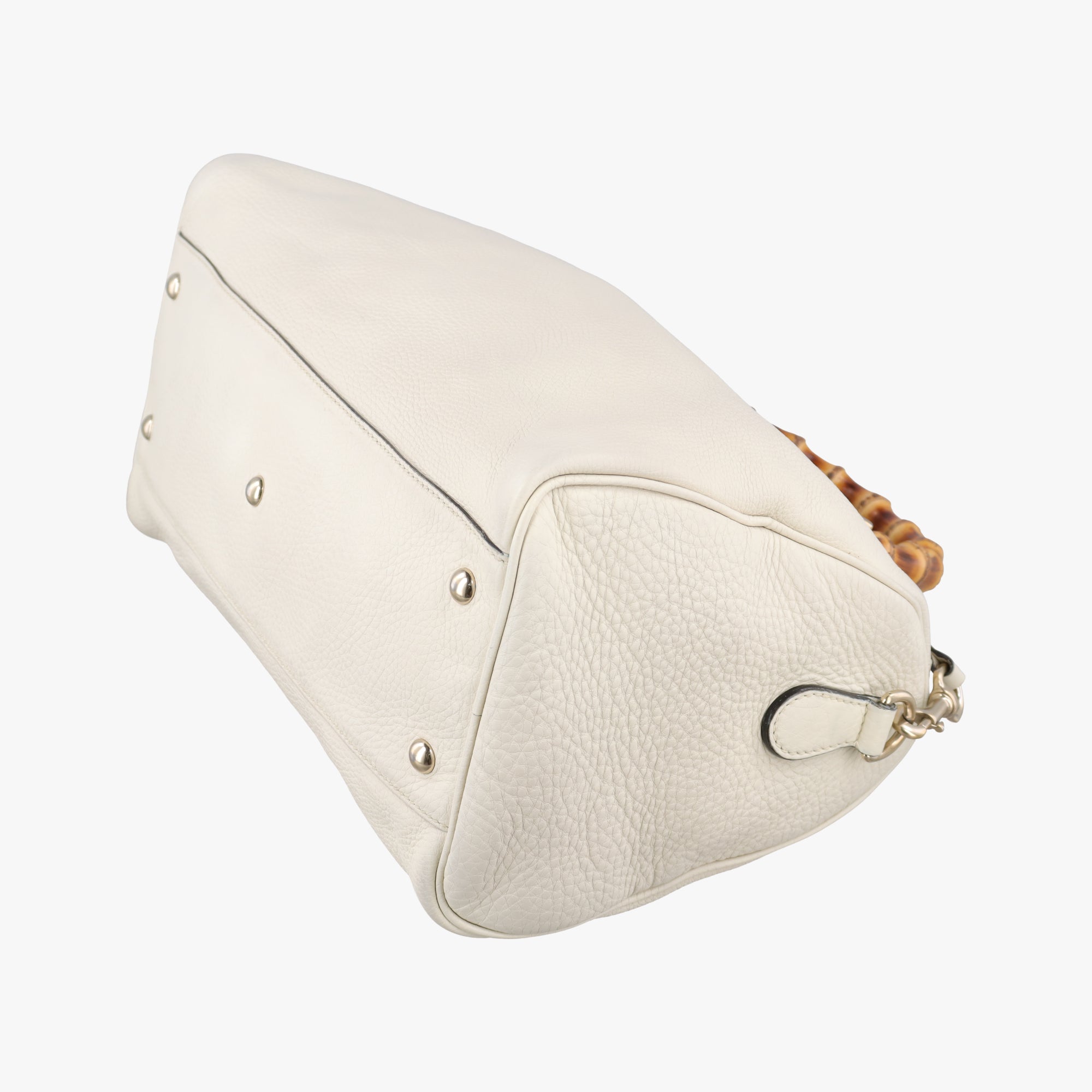 Pre-owned Gucci bamboo shopper White Leather 353124 shoulderbag | stylenewstar