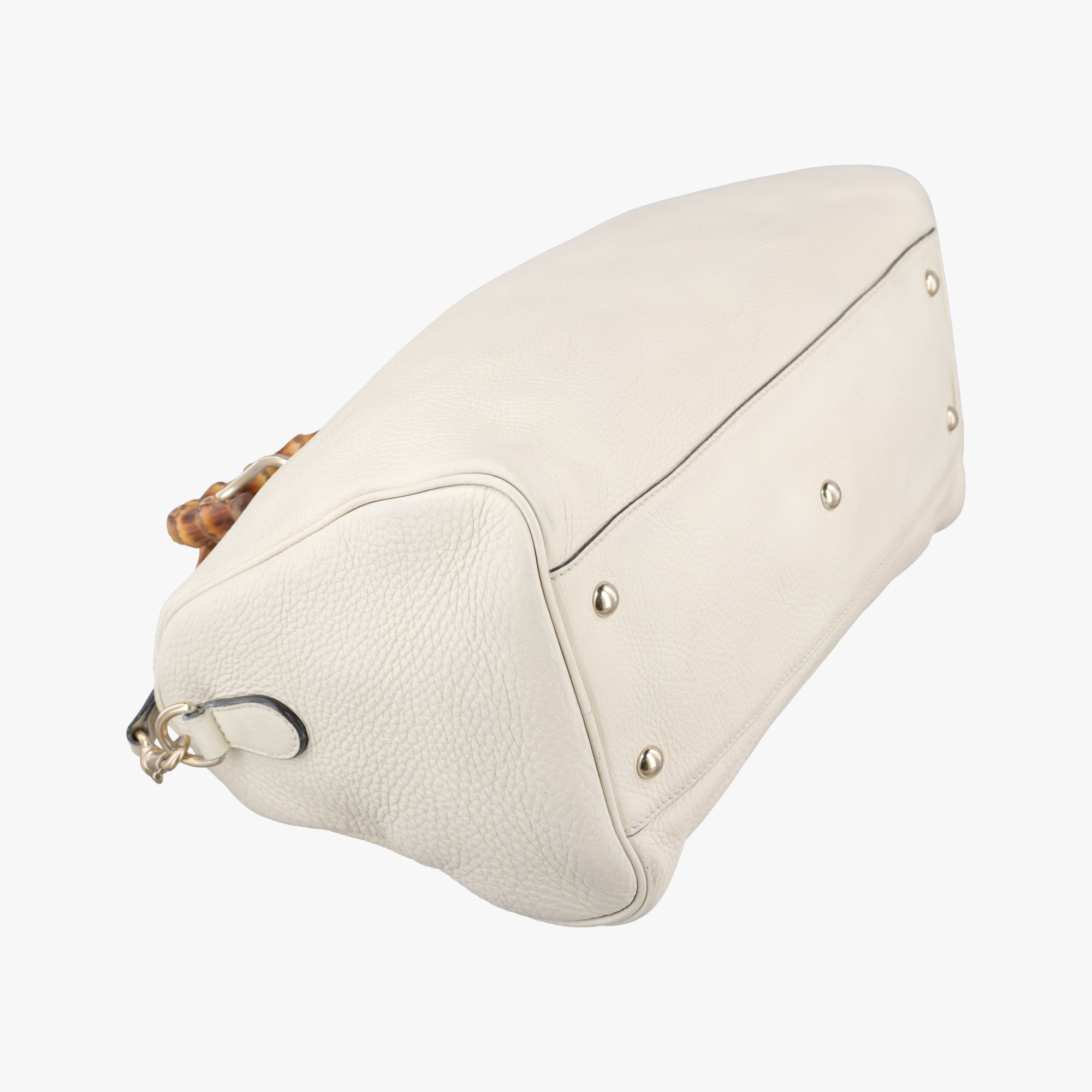 Pre-owned Gucci bamboo shopper White Leather 353124 shoulderbag | stylenewstar