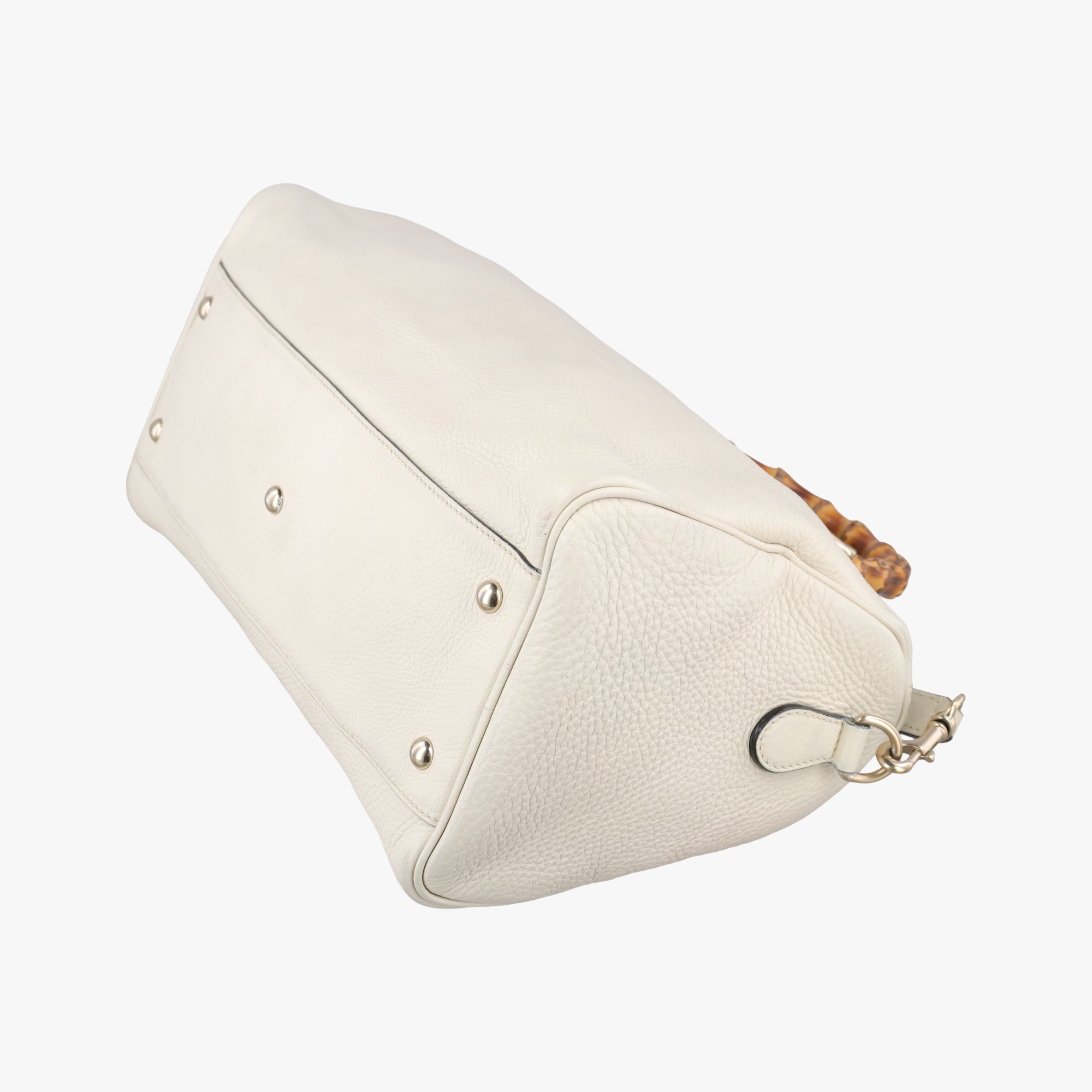 Pre-owned Gucci bamboo shopper White Leather 353124 shoulderbag | stylenewstar