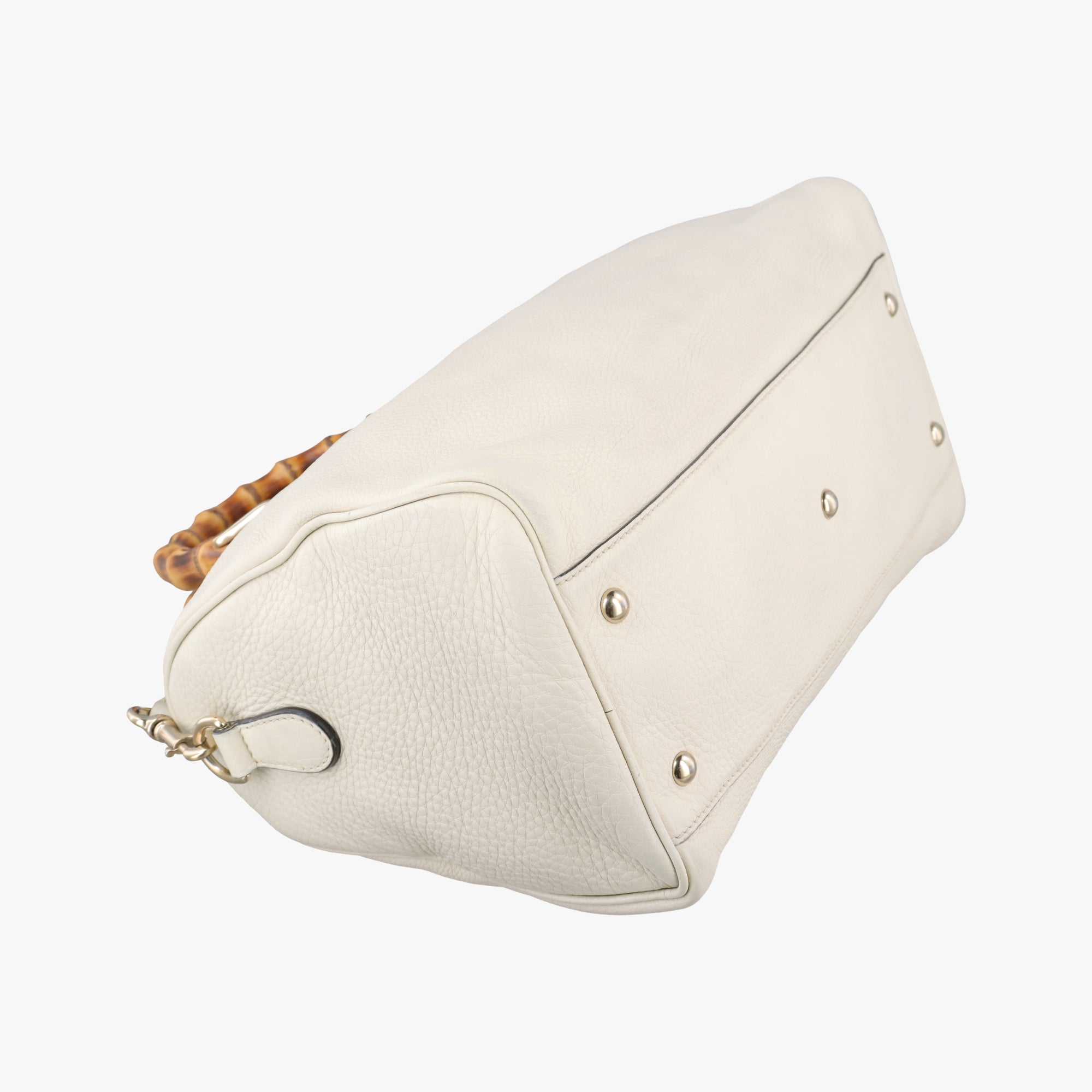 Pre-owned Gucci bamboo shopper White Leather 353124 shoulderbag | stylenewstar