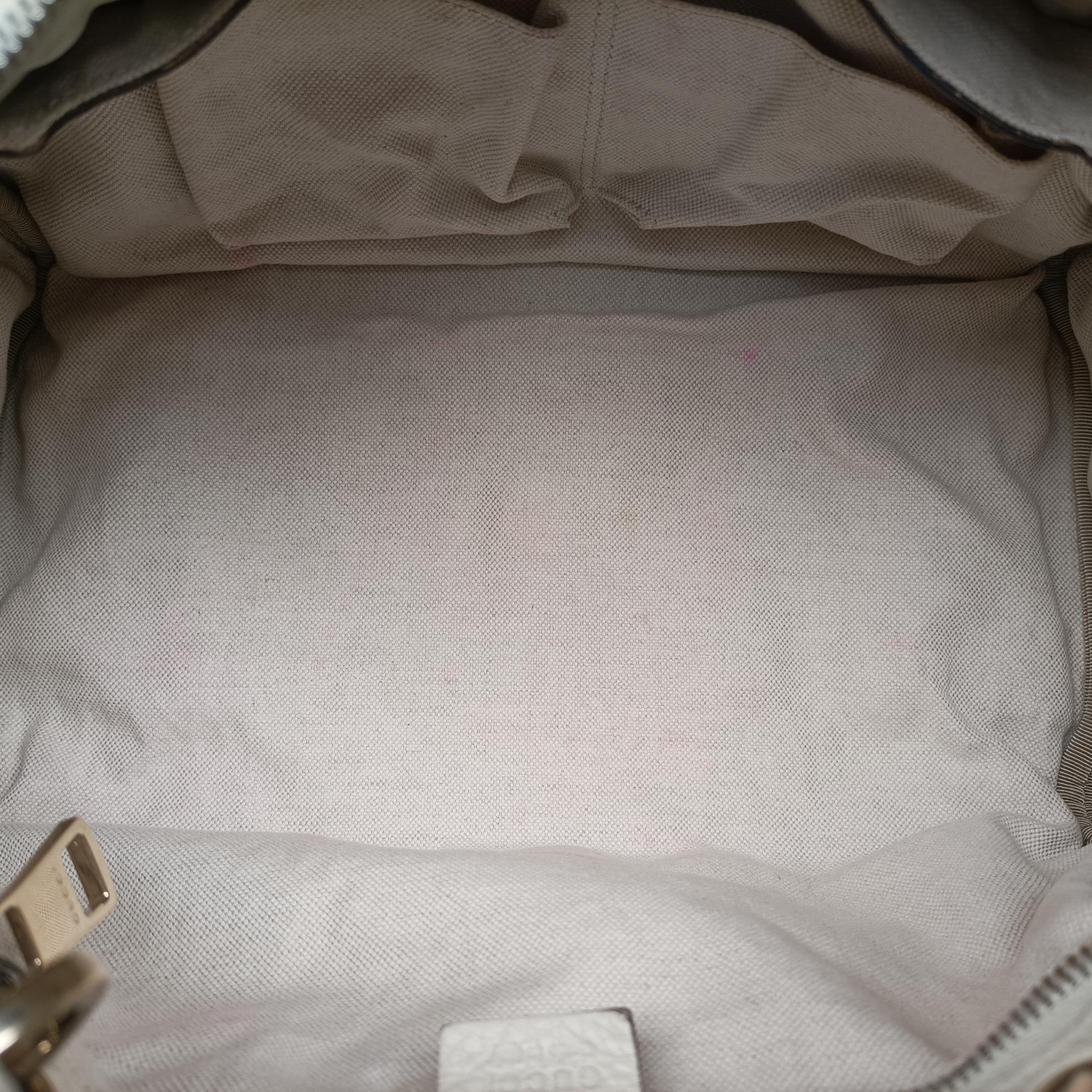 Pre-owned Gucci bamboo shopper White Leather 353124 shoulderbag | stylenewstar