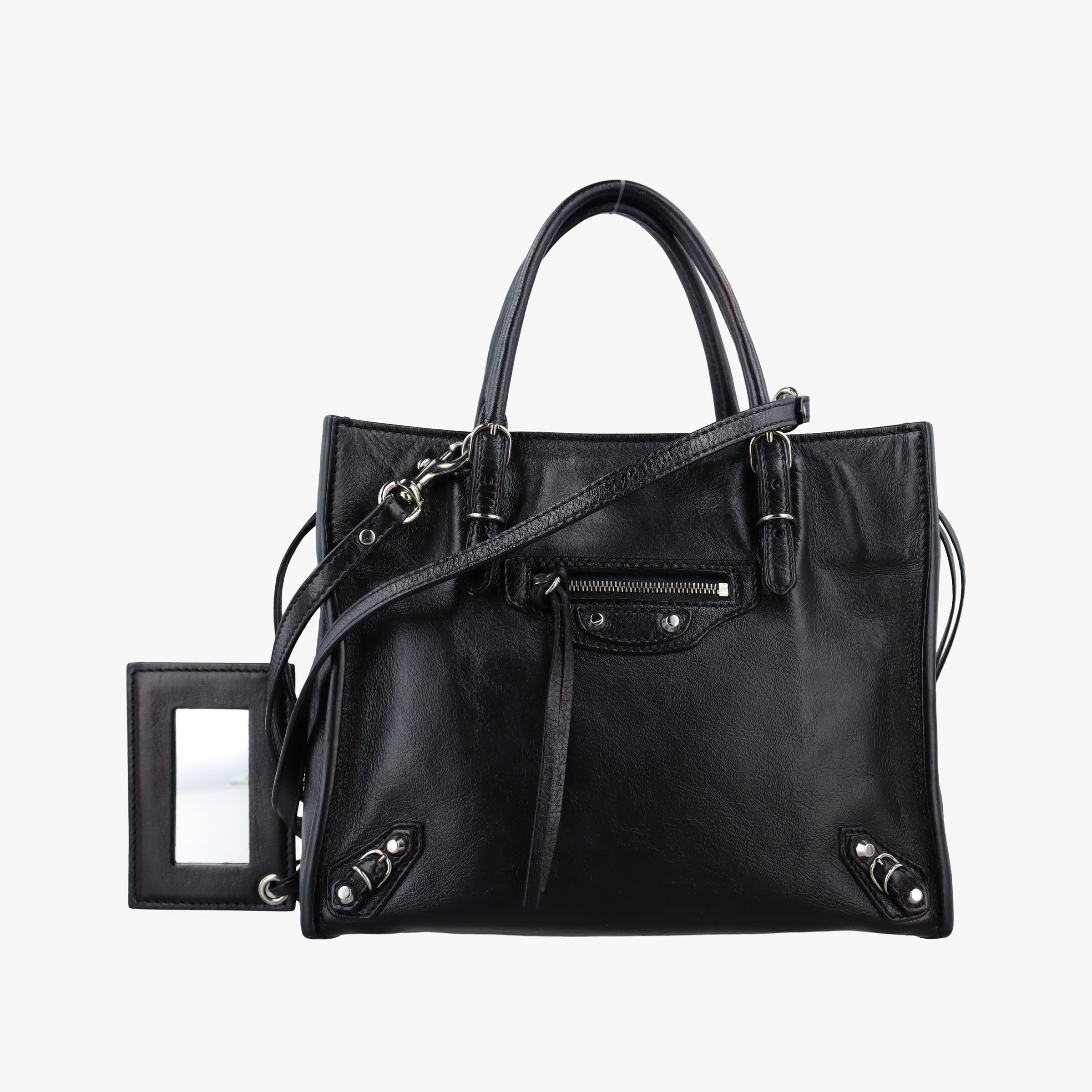 Vintage Balenciaga Paper A6 Zip Around Black×Blue Leather  shoulderbag | stylenewstar