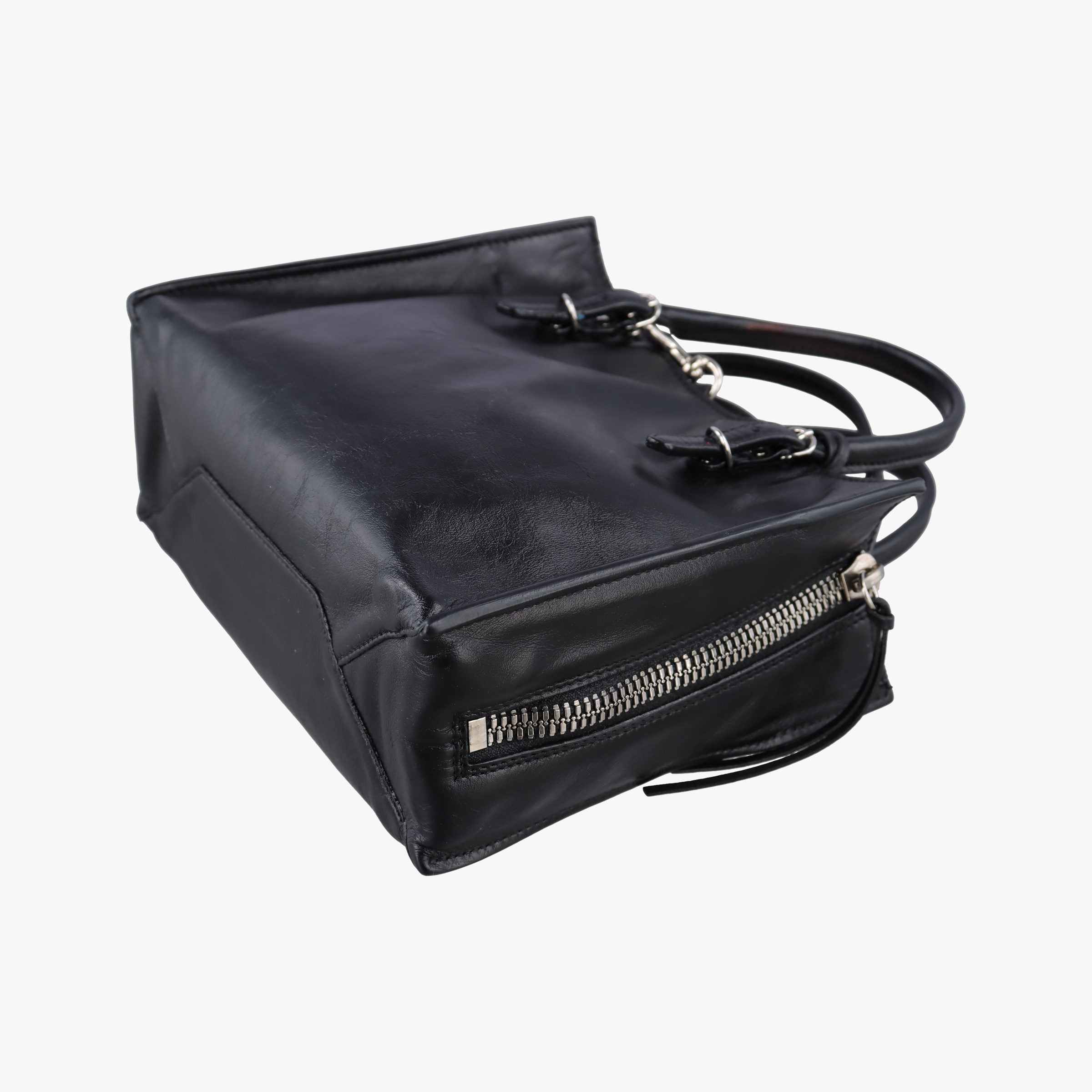 Vintage Balenciaga Paper A6 Zip Around Black×Blue Leather  shoulderbag | stylenewstar