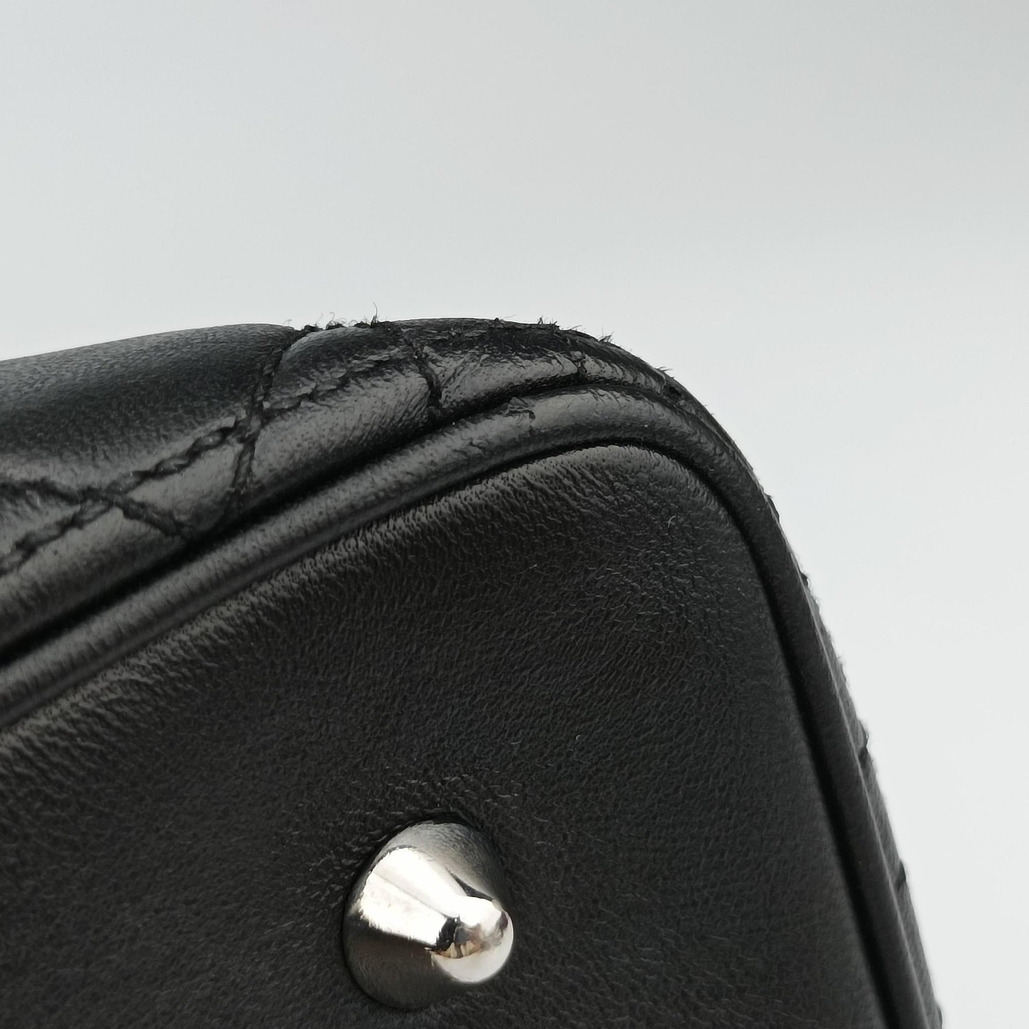 Pre-owned Christian Dior Lady Dior Black lambskin  shoulderbag | stylenewstar