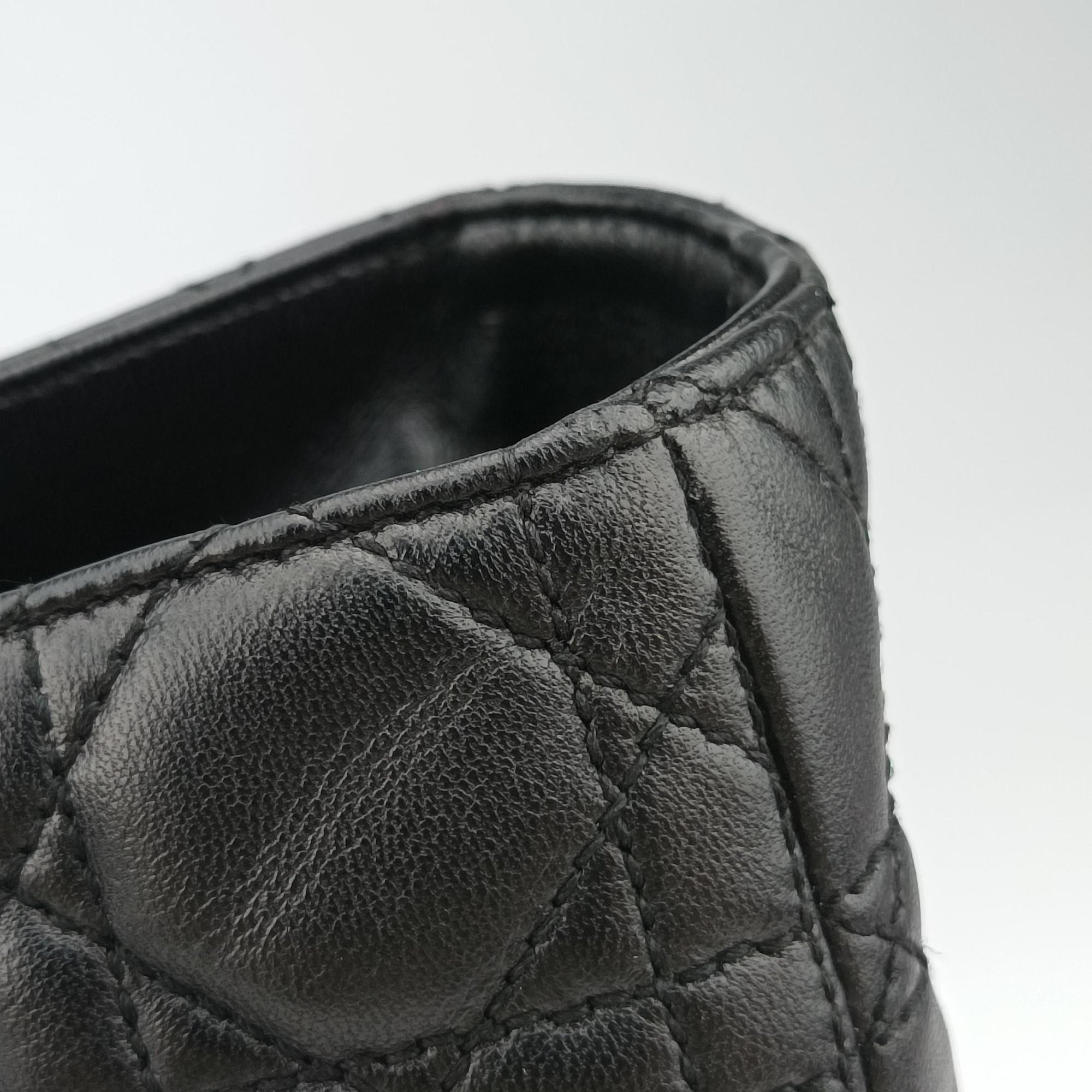 Pre-owned Christian Dior Lady Dior Black lambskin  shoulderbag | stylenewstar