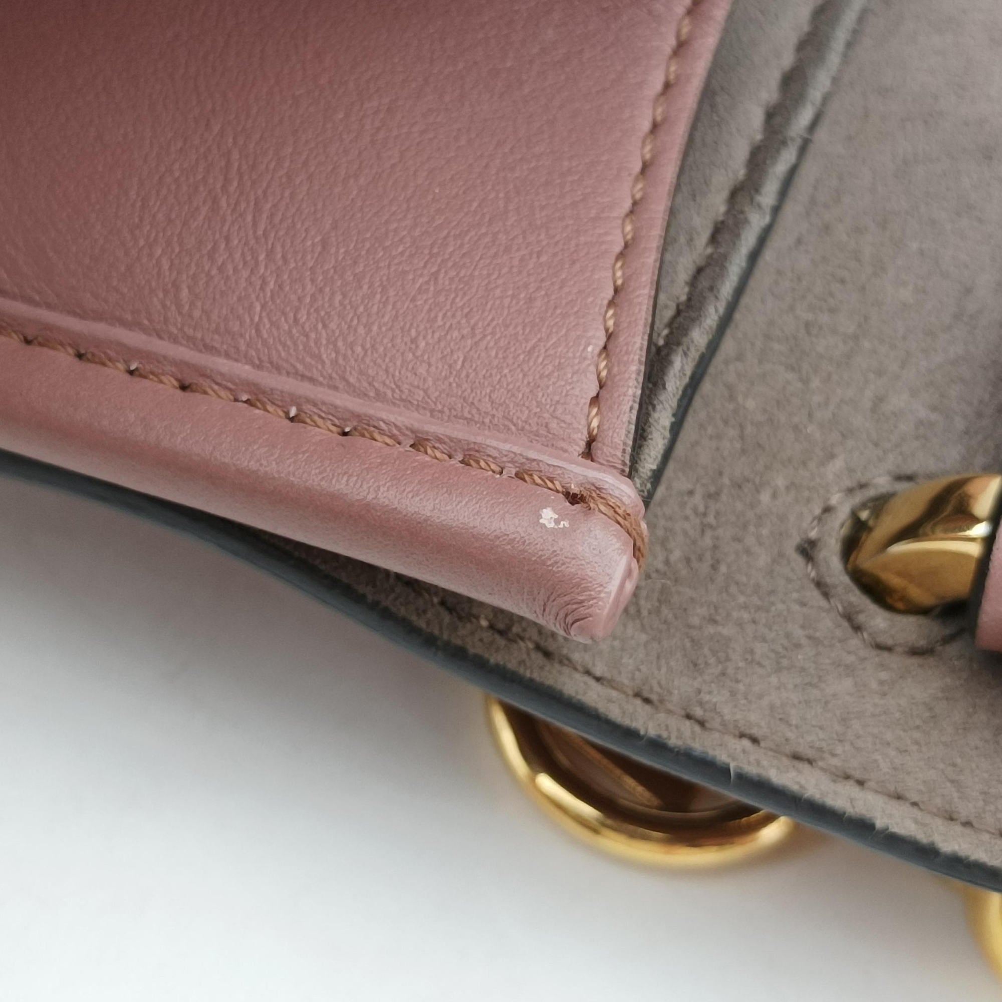 Pre-owned Fendi Kan I F Pink Leather 8BT284 shoulderbag | stylenewstar