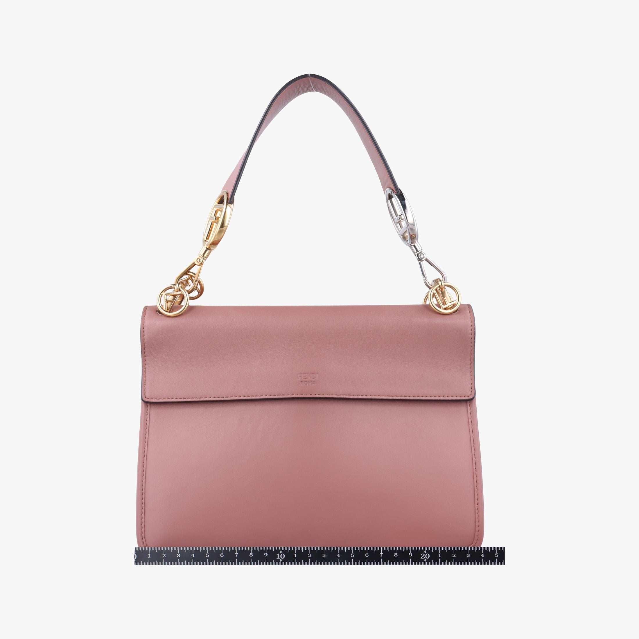 Pre-owned Fendi Kan I F Pink Leather 8BT284 shoulderbag | stylenewstar