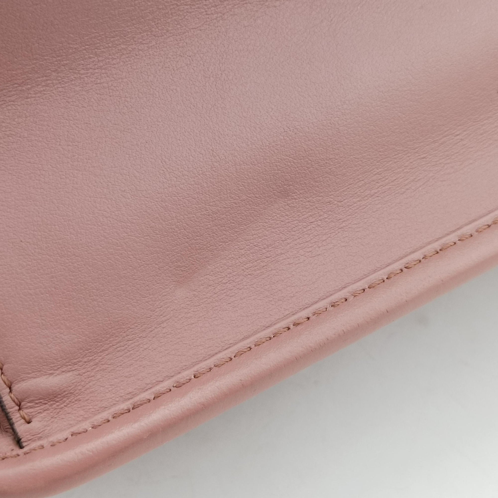 Pre-owned Fendi Kan I F Pink Leather 8BT284 shoulderbag | stylenewstar