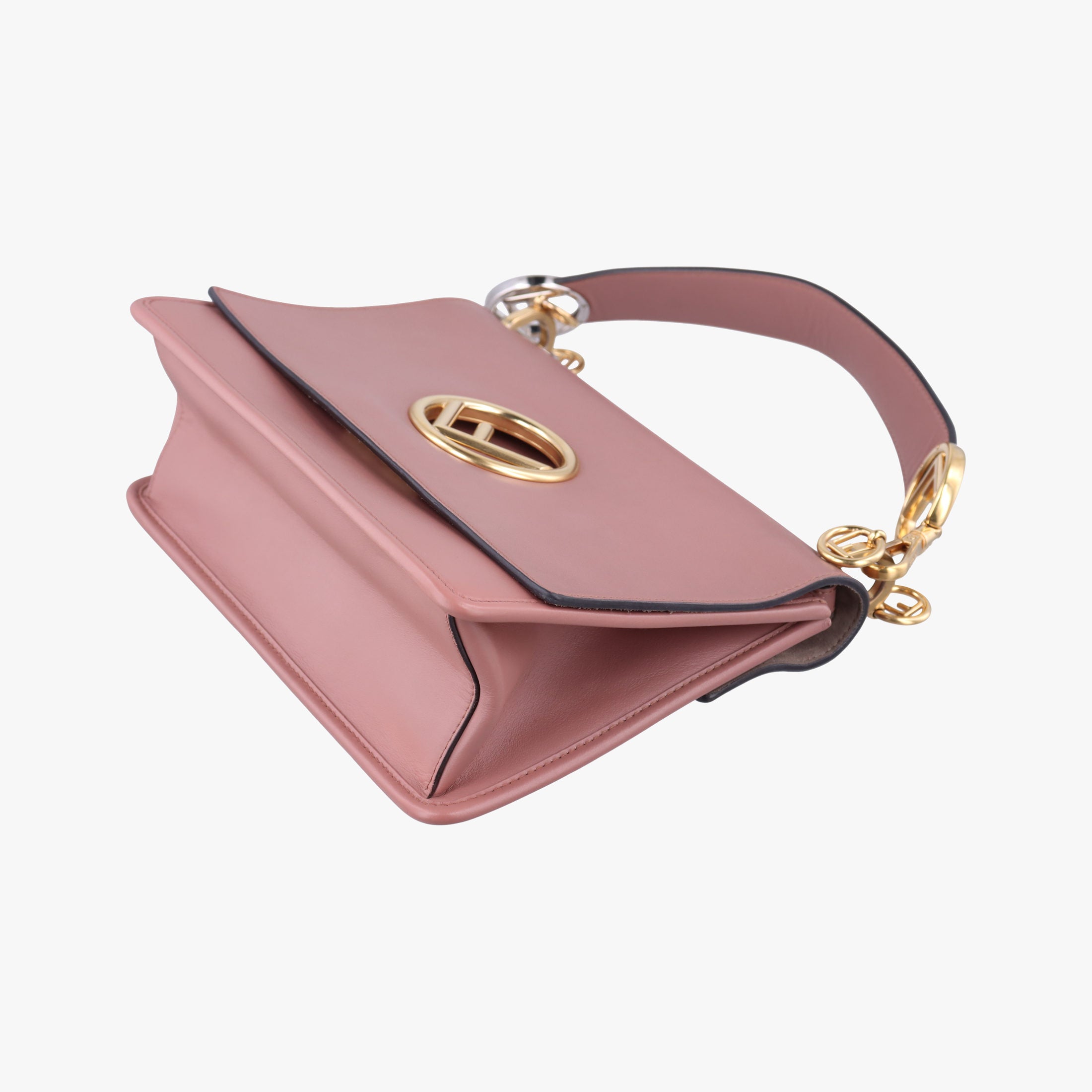 Pre-owned Fendi Kan I F Pink Leather 8BT284 shoulderbag | stylenewstar