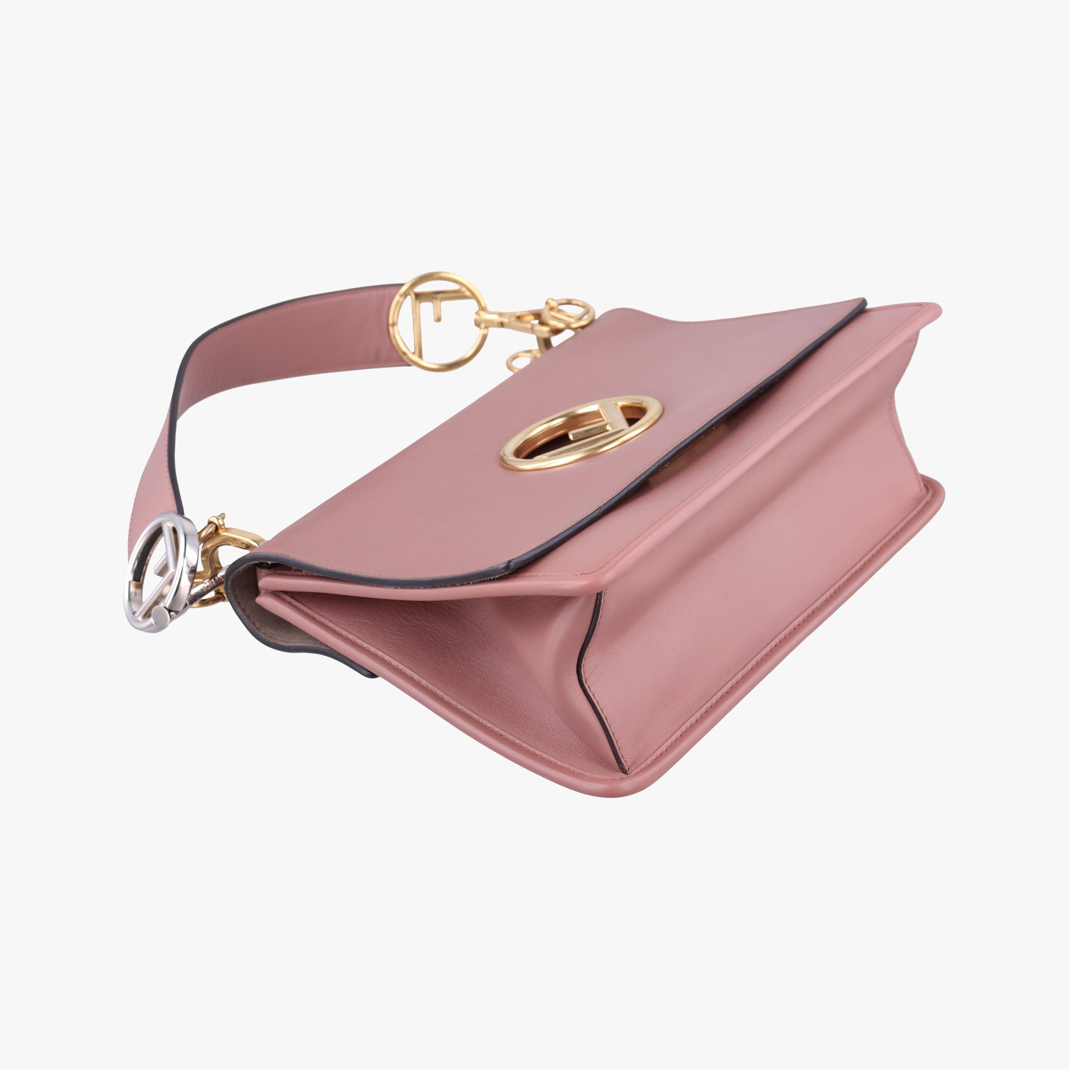 Pre-owned Fendi Kan I F Pink Leather 8BT284 shoulderbag | stylenewstar
