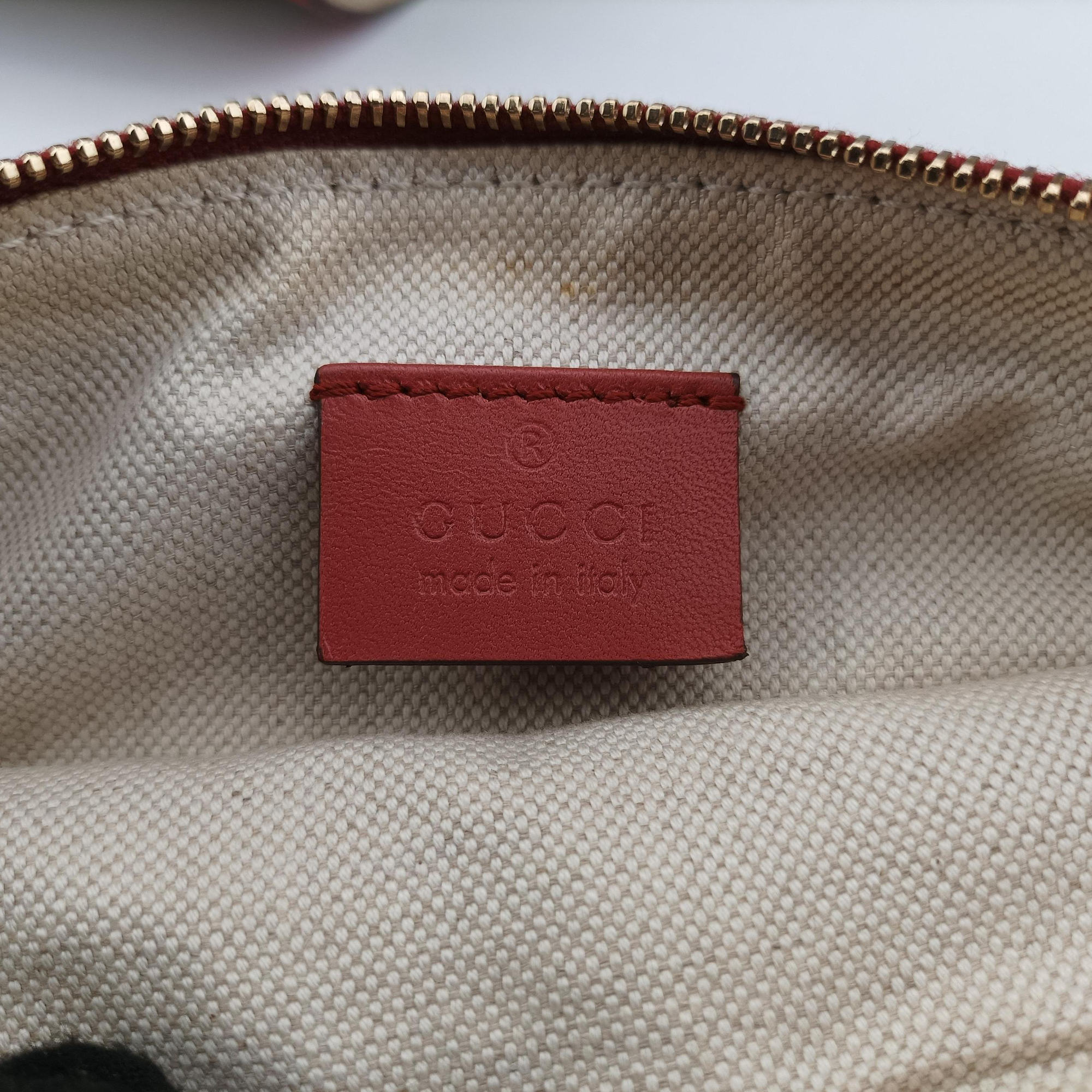 Pre-owned Gucci GG Craft orange×beige canvas×leather 247209 shoulderbag | stylenewstar