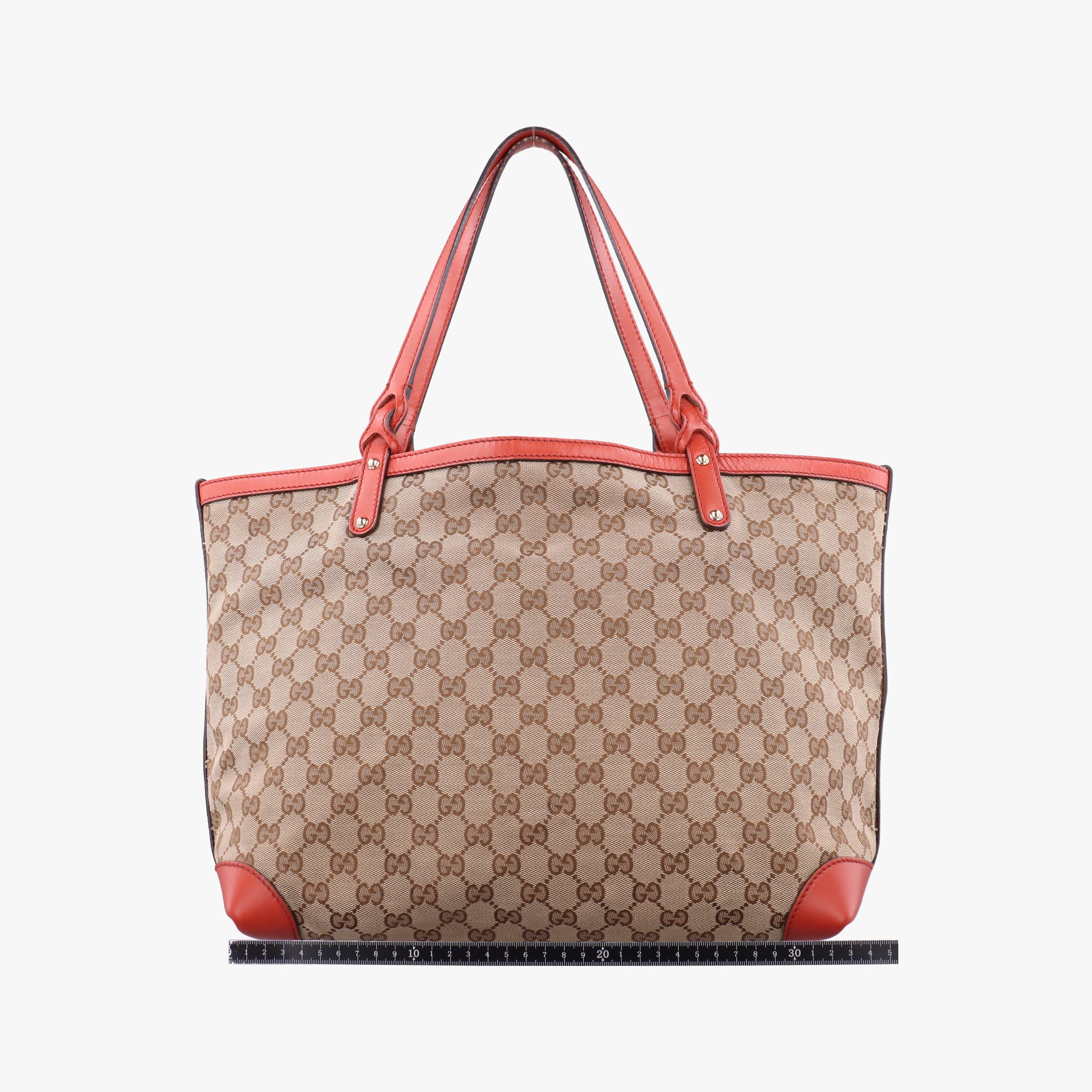 Pre-owned Gucci GG Craft orange×beige canvas×leather 247209 shoulderbag | stylenewstar