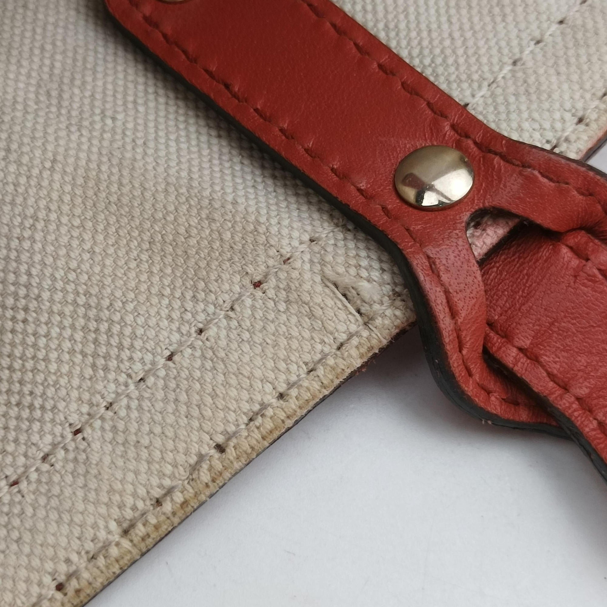 Pre-owned Gucci GG Craft orange×beige canvas×leather 247209 shoulderbag | stylenewstar