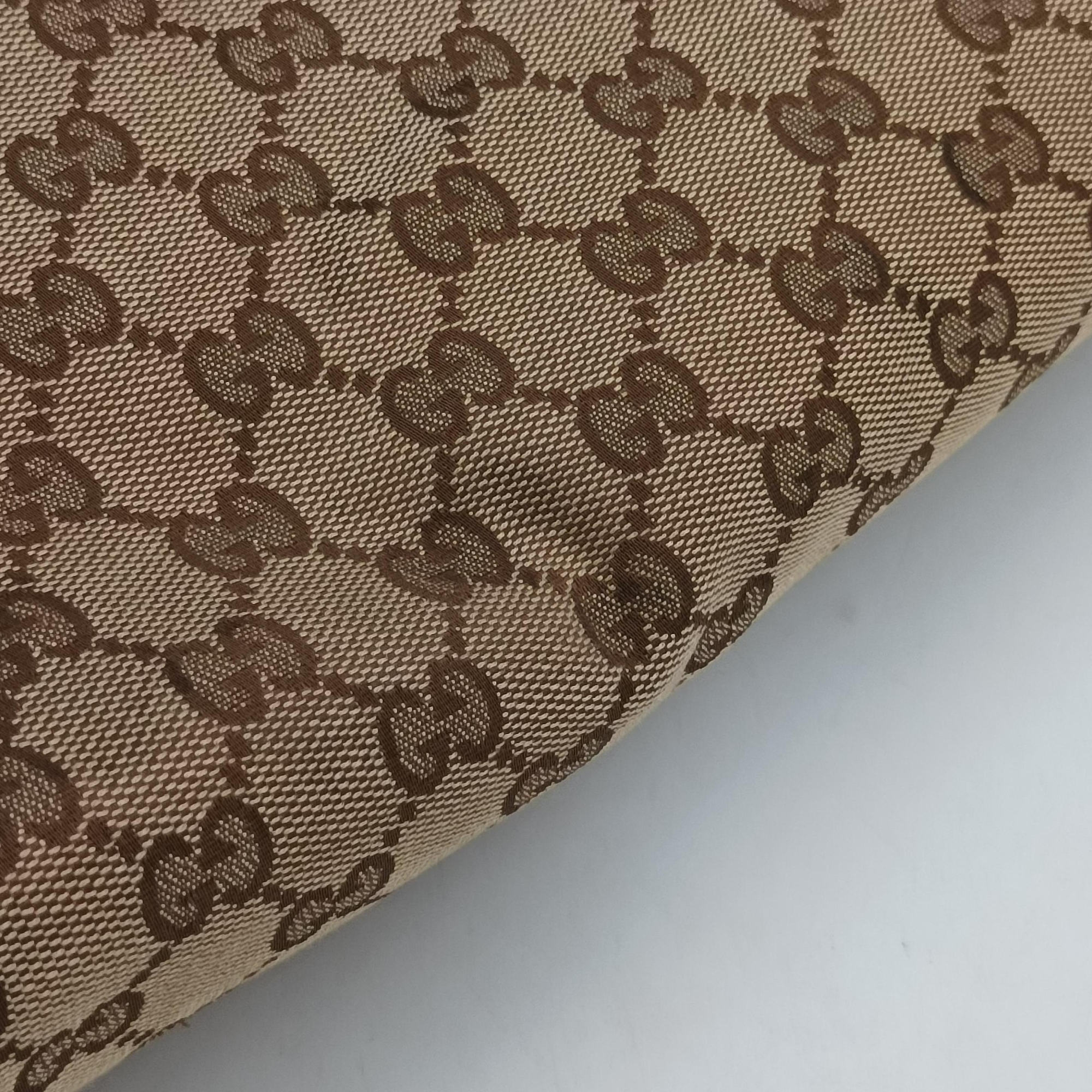 Pre-owned Gucci GG Craft orange×beige canvas×leather 247209 shoulderbag | stylenewstar