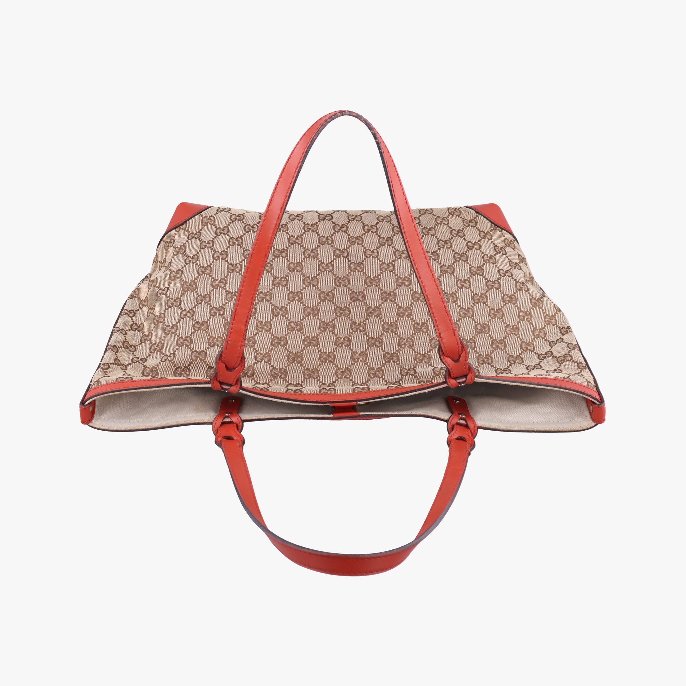 Pre-owned Gucci GG Craft orange×beige canvas×leather 247209 shoulderbag | stylenewstar