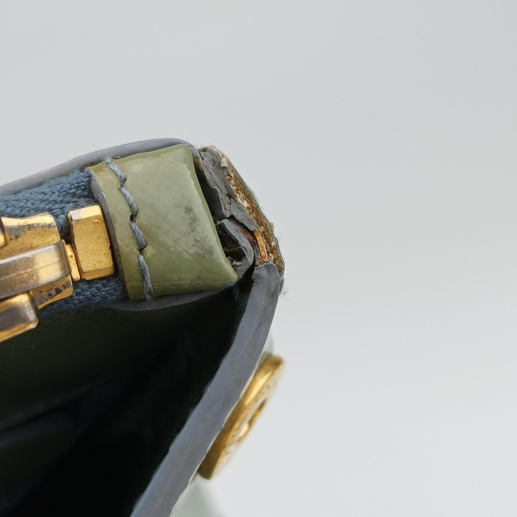 Pre-owned Prada Galleria green Patent BN2274 shoulderbag | stylenewstar