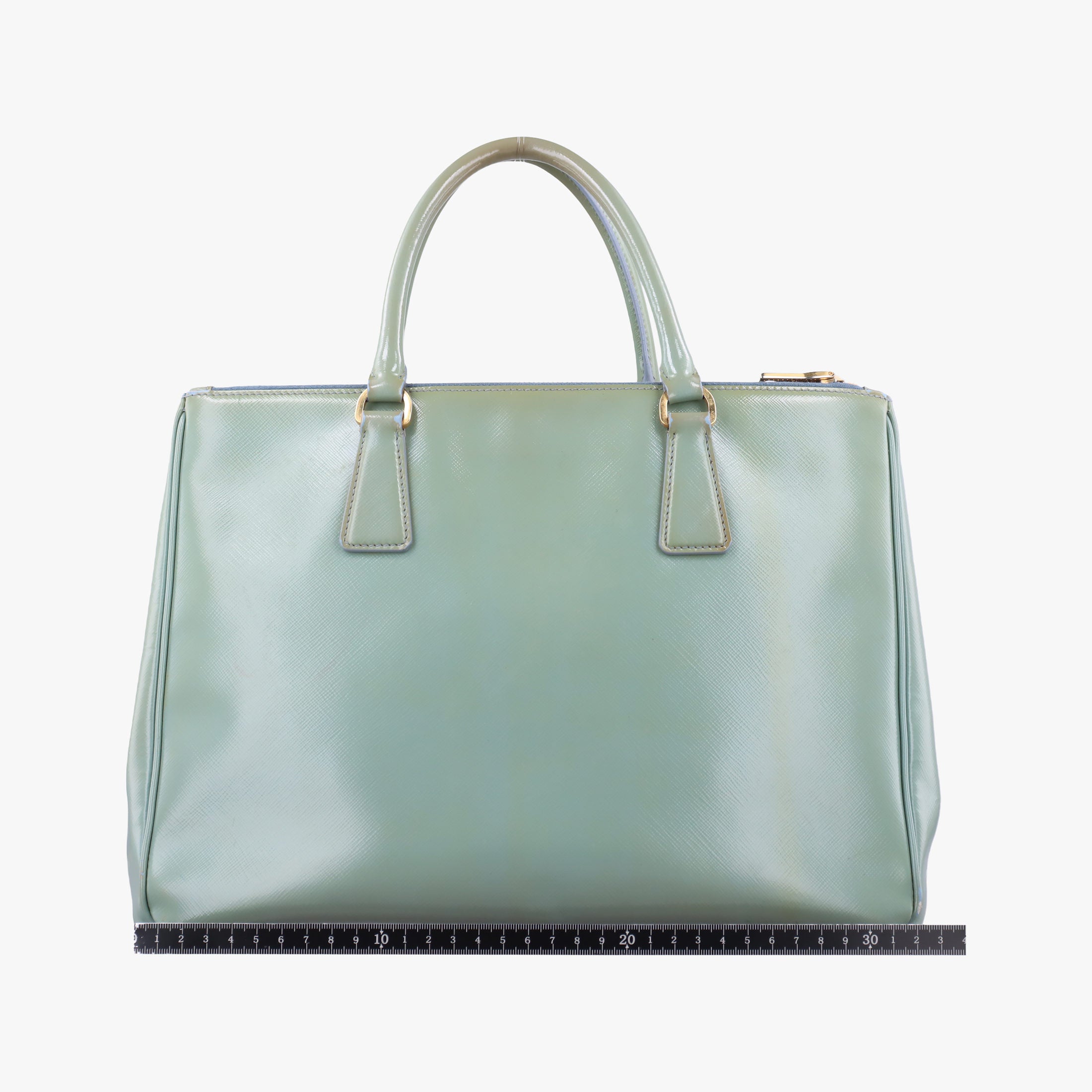 Pre-owned Prada Galleria green Patent BN2274 shoulderbag | stylenewstar