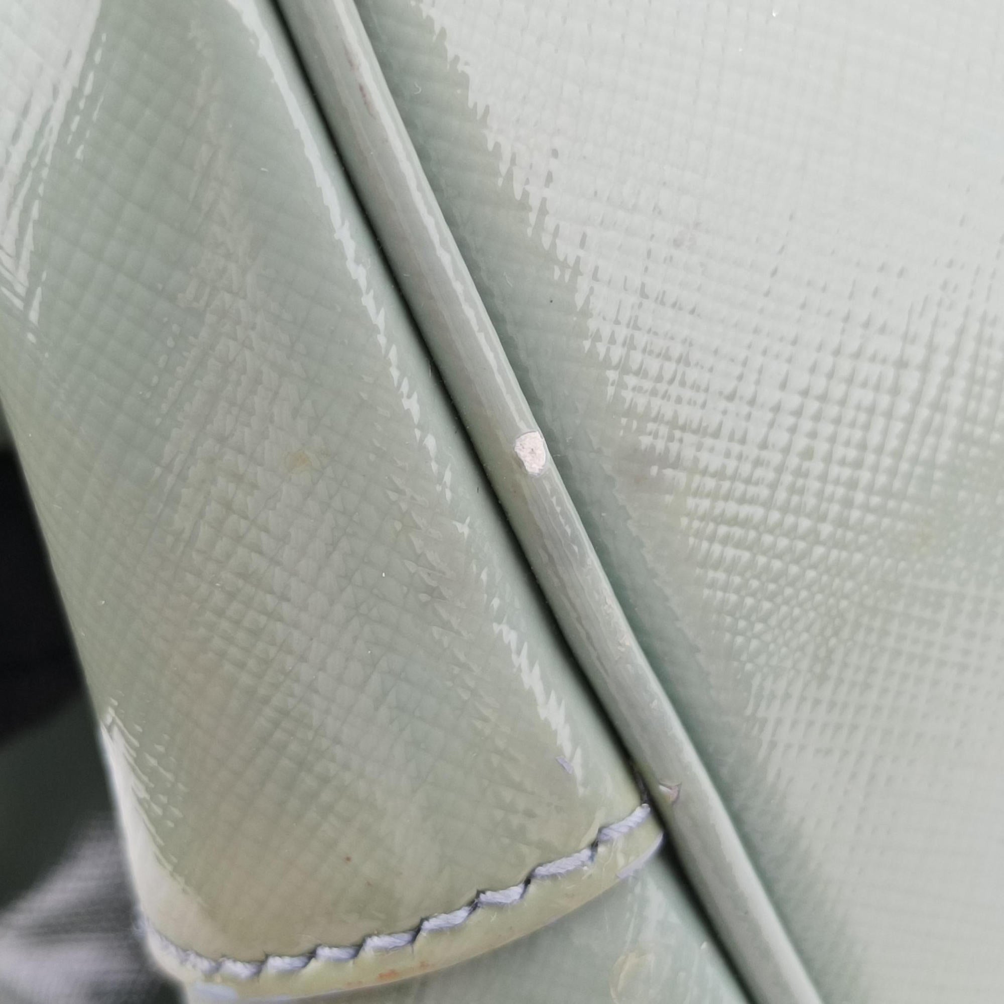 Pre-owned Prada Galleria green Patent BN2274 shoulderbag | stylenewstar
