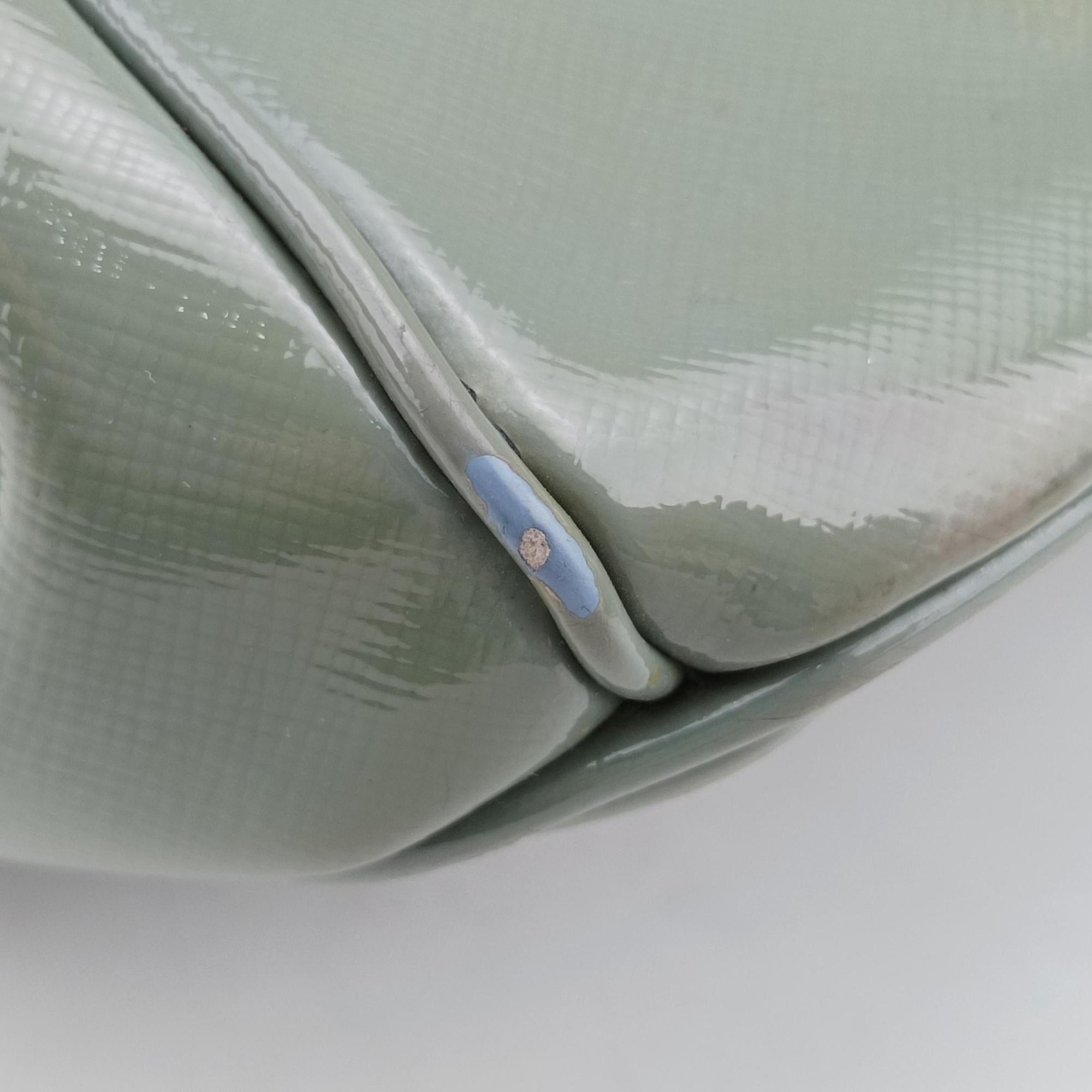 Pre-owned Prada Galleria green Patent BN2274 shoulderbag | stylenewstar