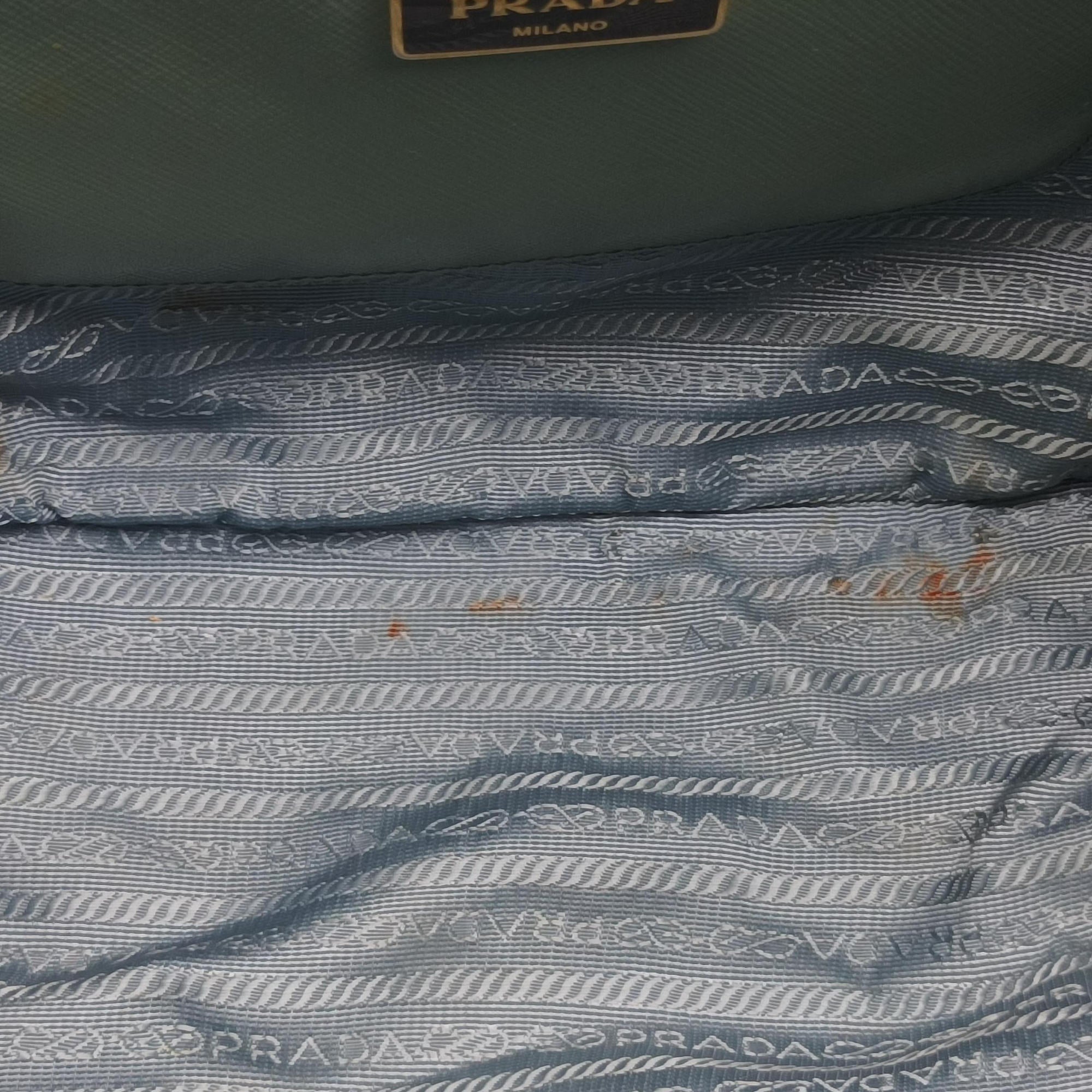 Pre-owned Prada Galleria green Patent BN2274 shoulderbag | stylenewstar