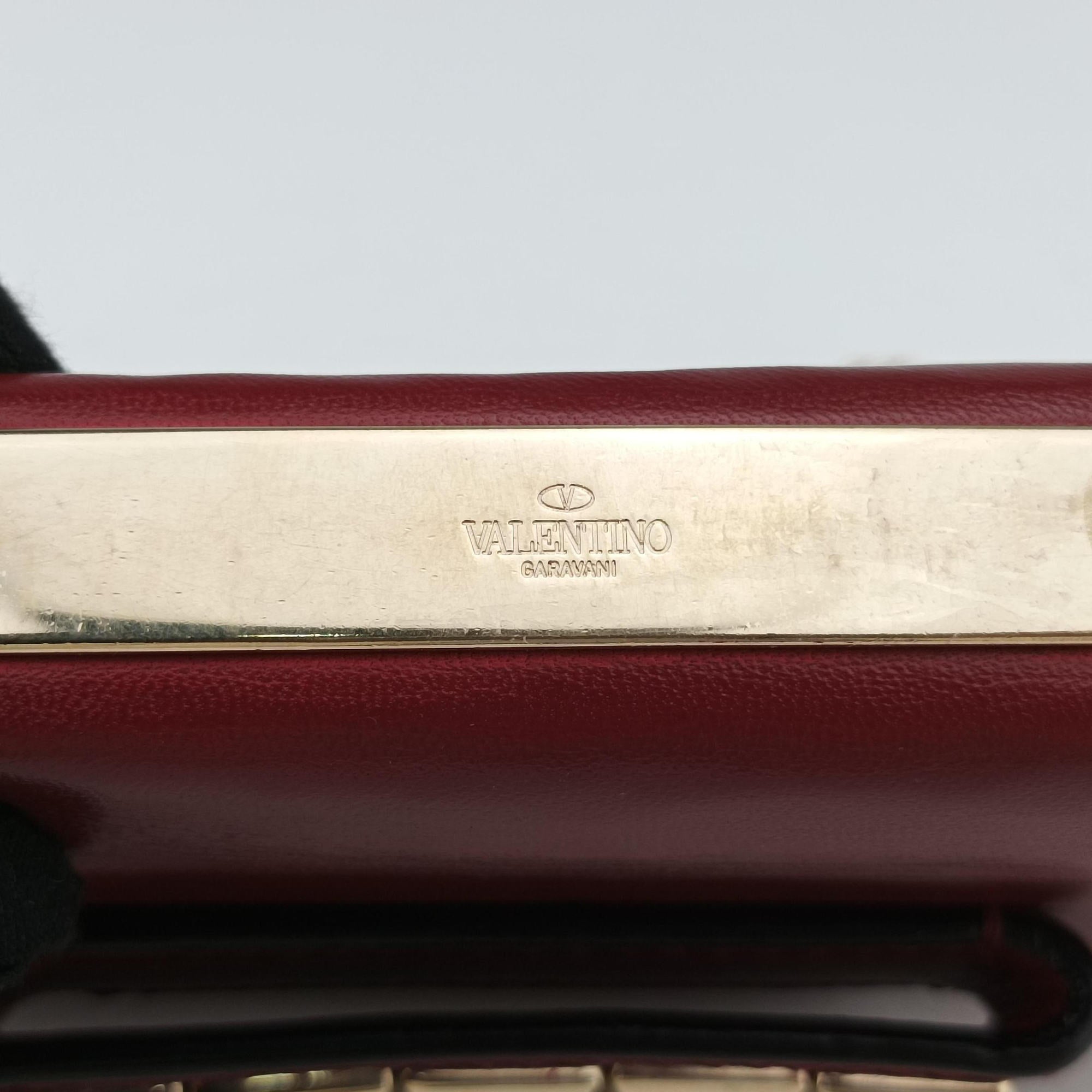 Pre-owned Valentino Rockstud VA VA VOOM Red Leather  shoulderbag | stylenewstar