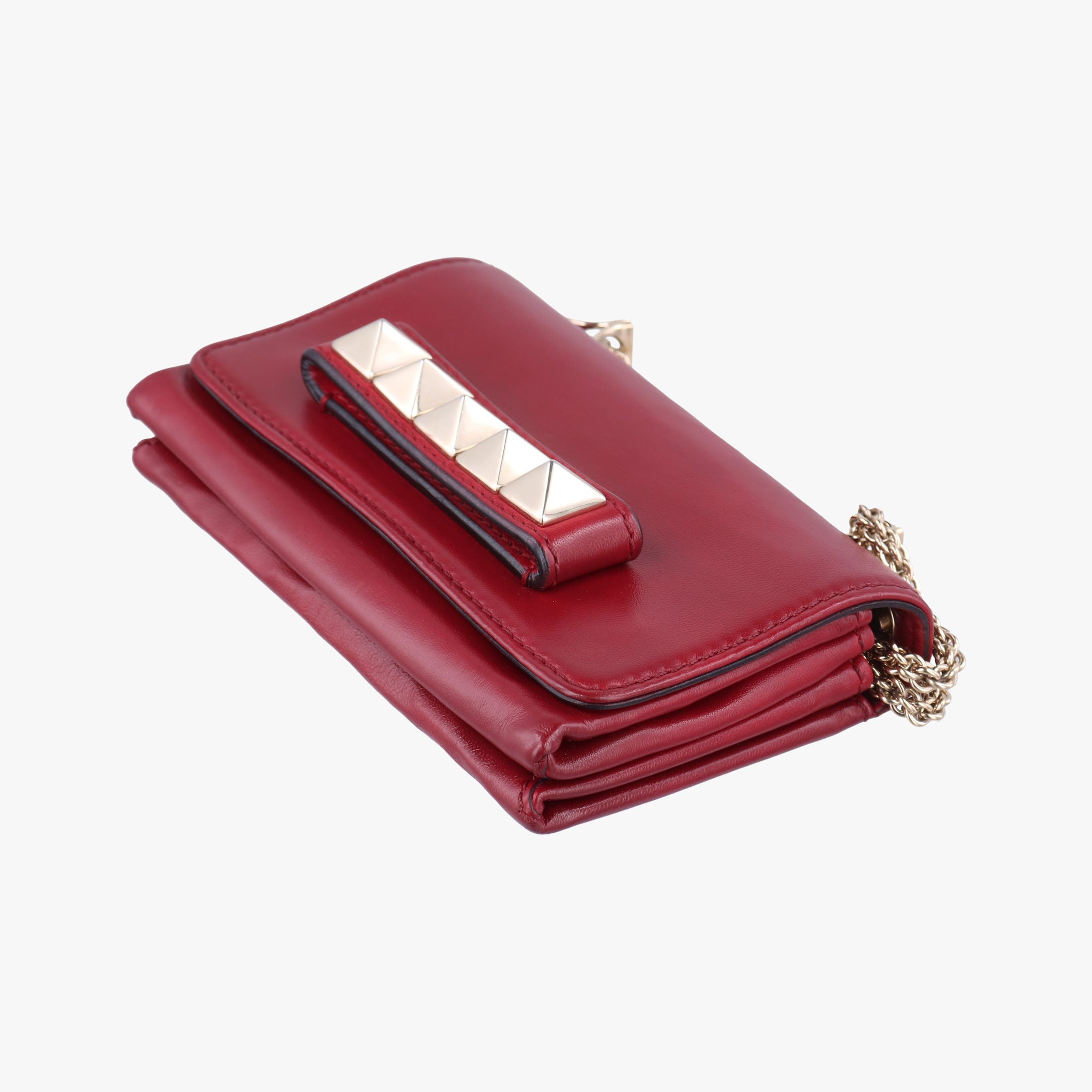 Pre-owned Valentino Rockstud VA VA VOOM Red Leather  shoulderbag | stylenewstar
