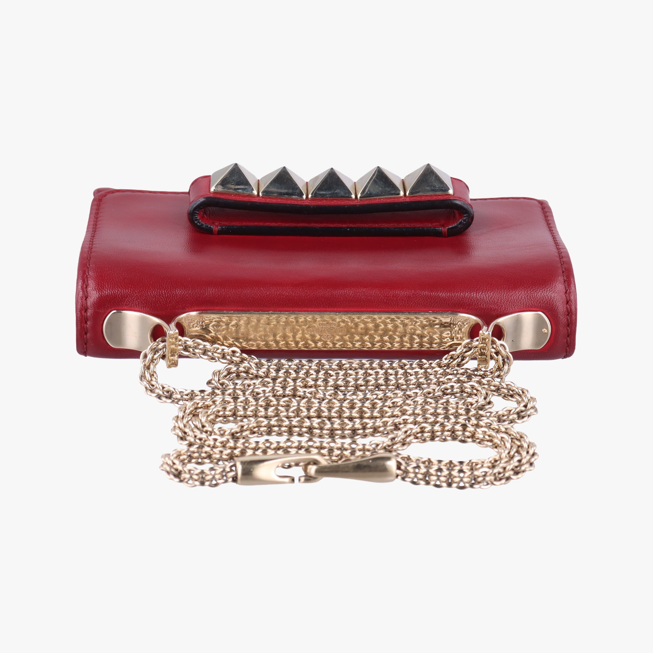 Pre-owned Valentino Rockstud VA VA VOOM Red Leather  shoulderbag | stylenewstar
