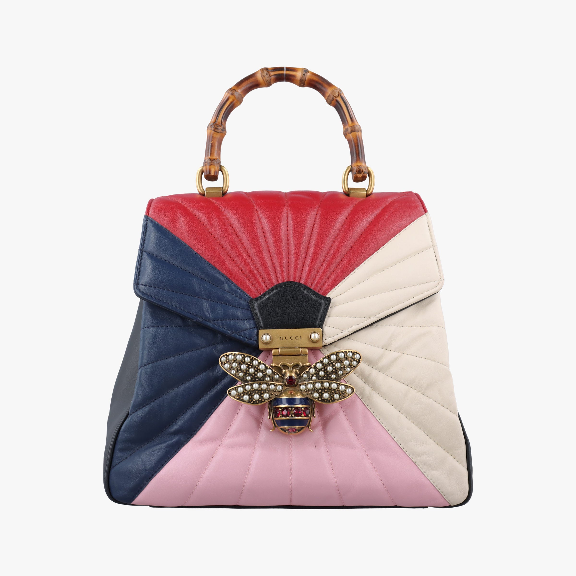 Pre-owned Gucci Queen Margaret Bamboo Multicolour Leather 476664 backpack/rucksack | stylenewstar