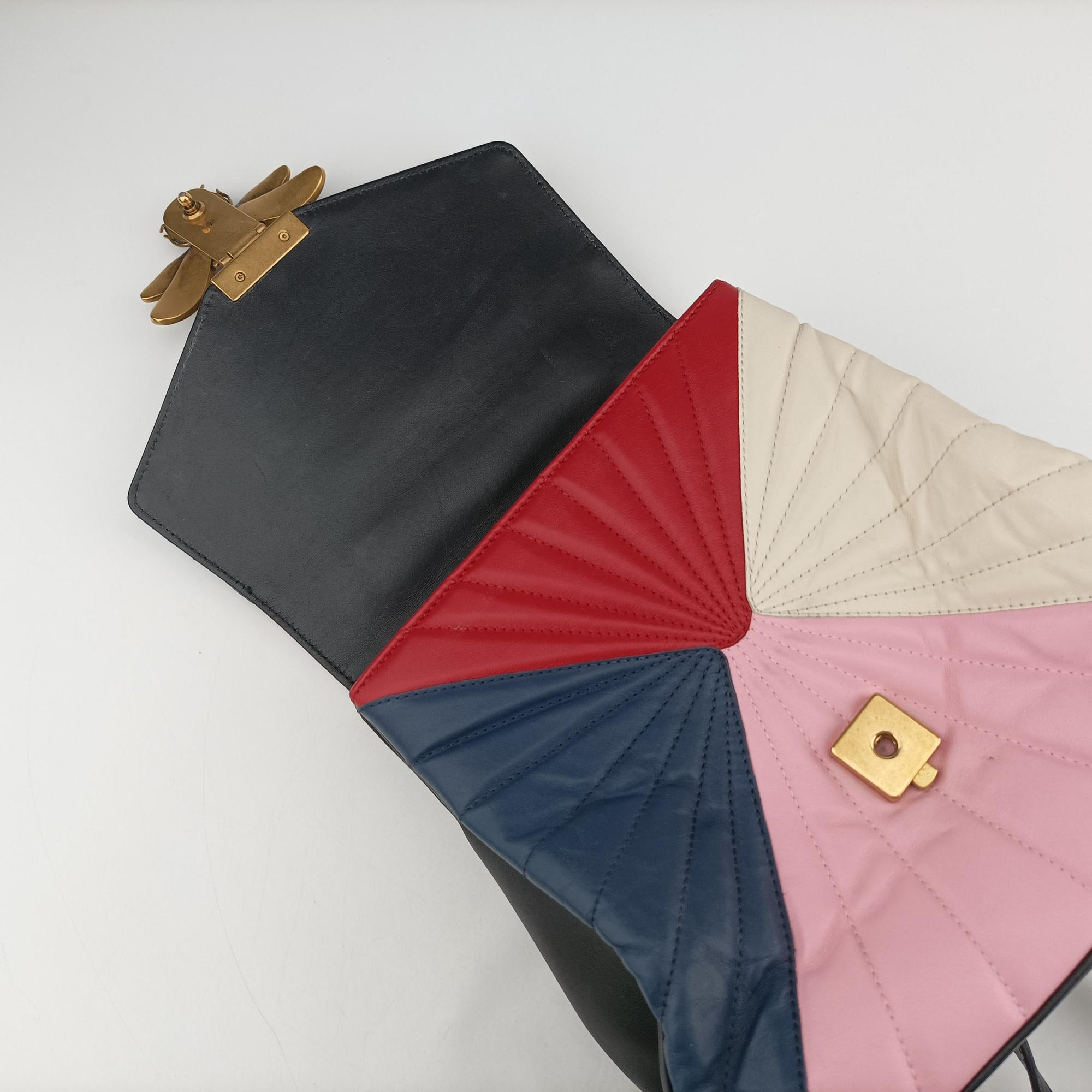 Pre-owned Gucci Queen Margaret Bamboo Multicolour Leather 476664 backpack/rucksack | stylenewstar