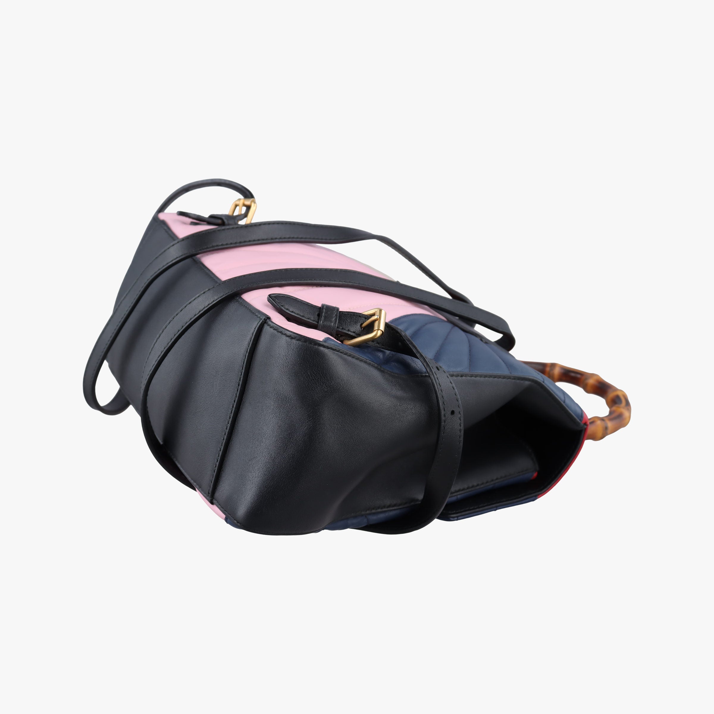 Pre-owned Gucci Queen Margaret Bamboo Multicolour Leather 476664 backpack/rucksack | stylenewstar