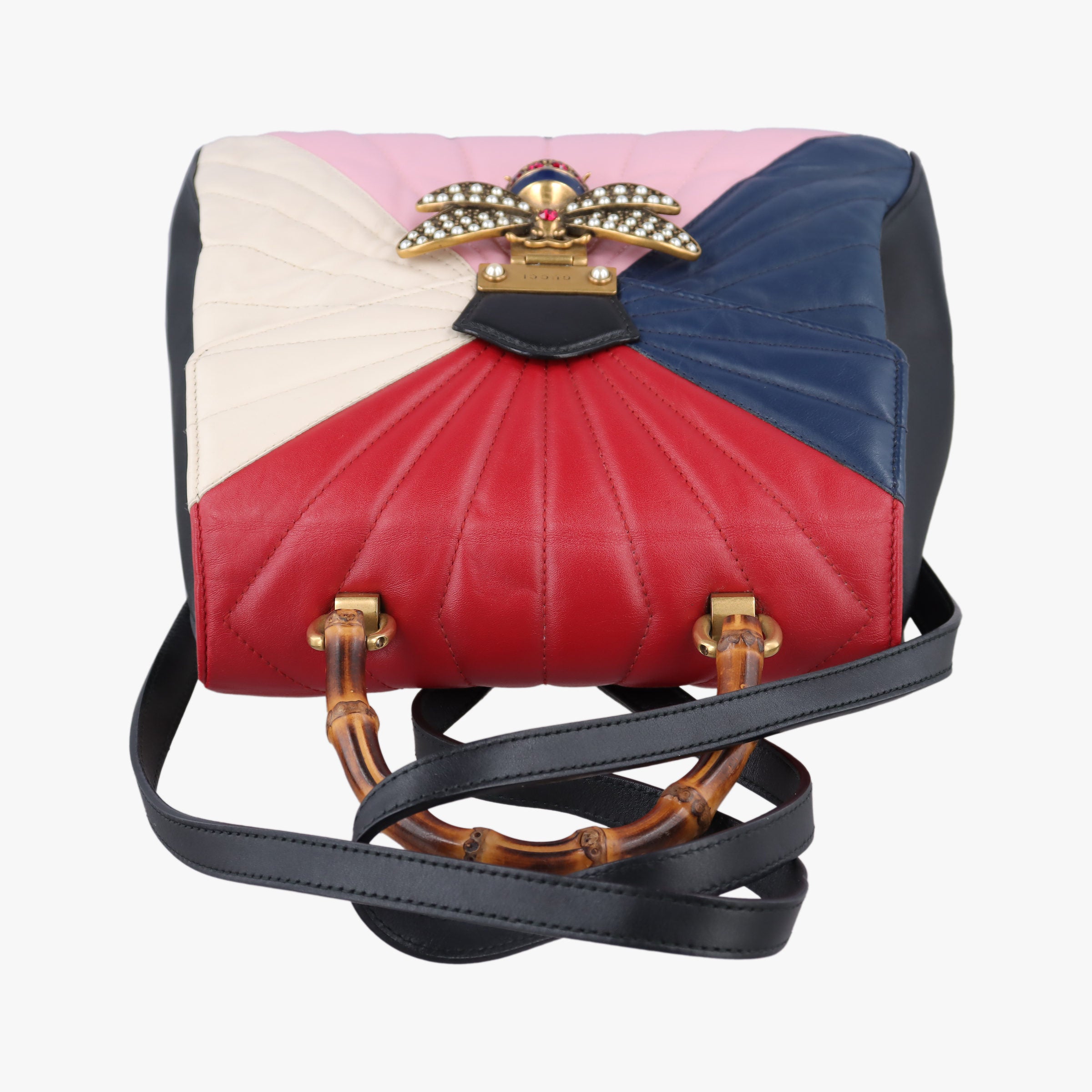Pre-owned Gucci Queen Margaret Bamboo Multicolour Leather 476664 backpack/rucksack | stylenewstar