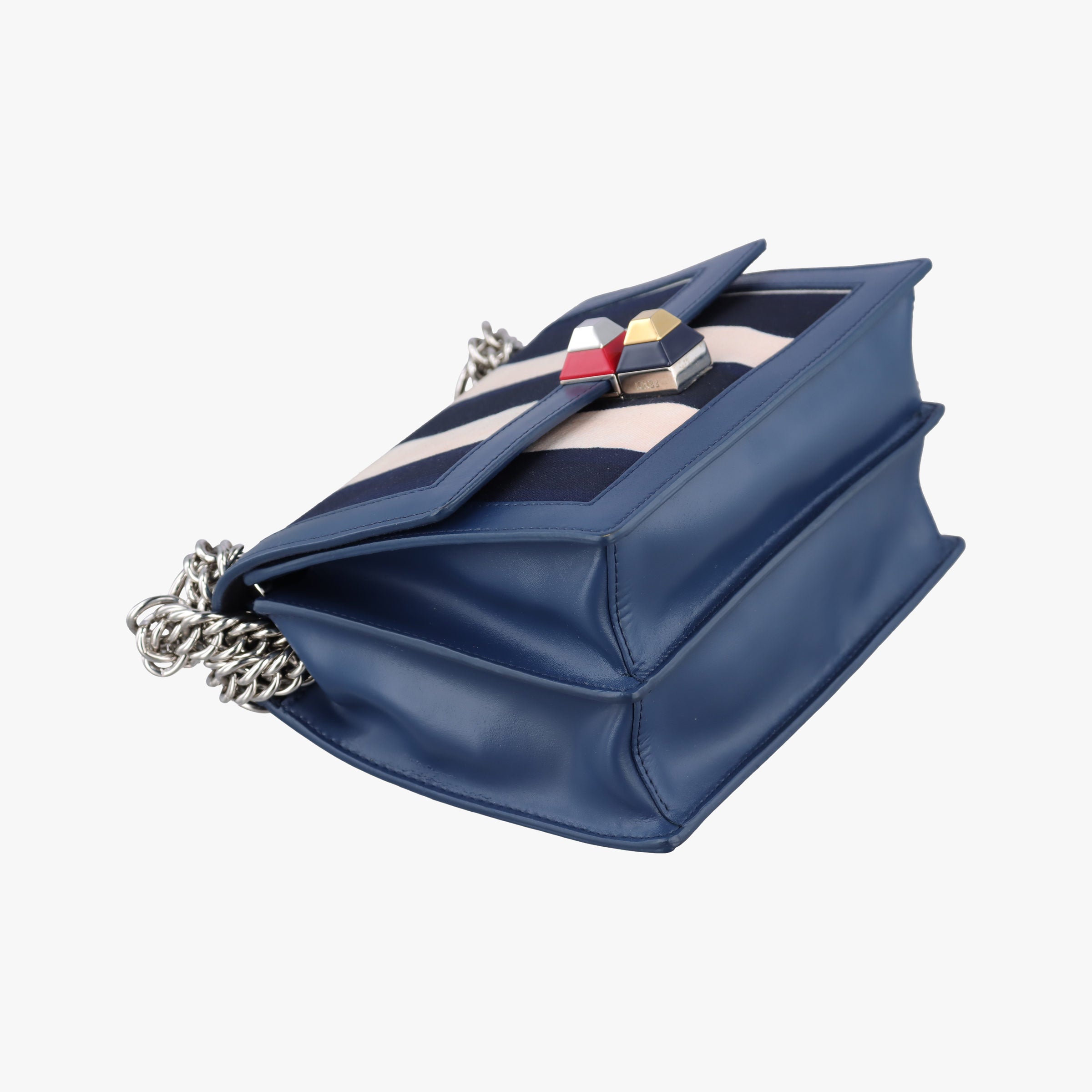 Secondhand Fendi studded Kan I blue×Multicolour canvasxleather 8M0381 shoulderbag | stylenewstar