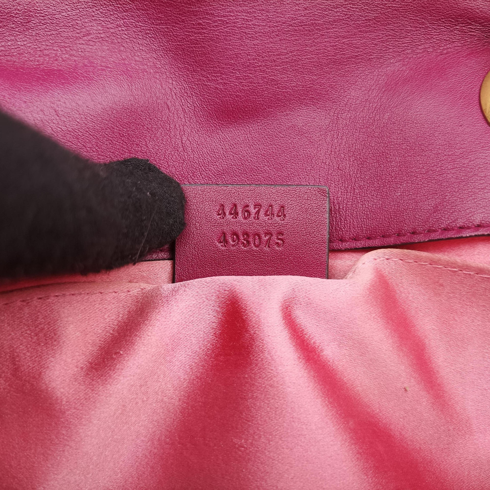 Pre-owned Gucci GG Marmont Rose velour 446744 shoulderbag | stylenewstar