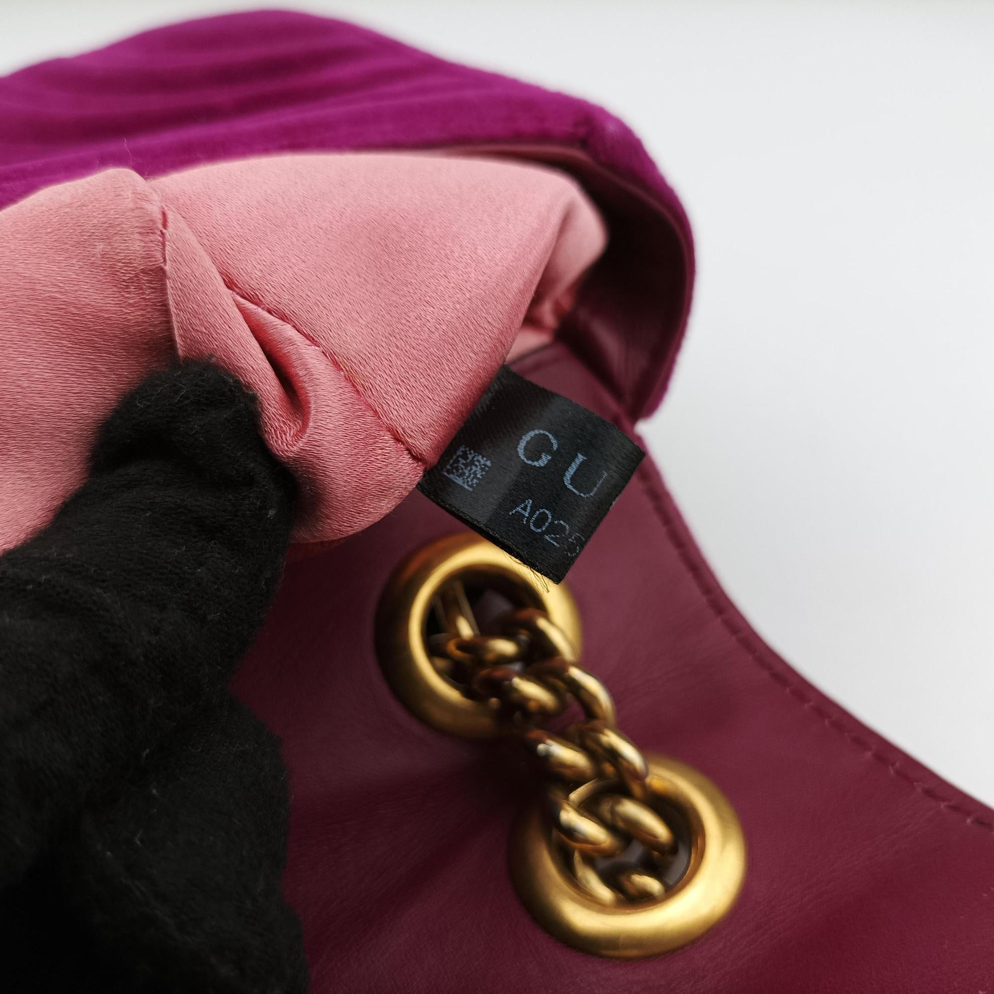 Pre-owned Gucci GG Marmont Rose velour 446744 shoulderbag | stylenewstar
