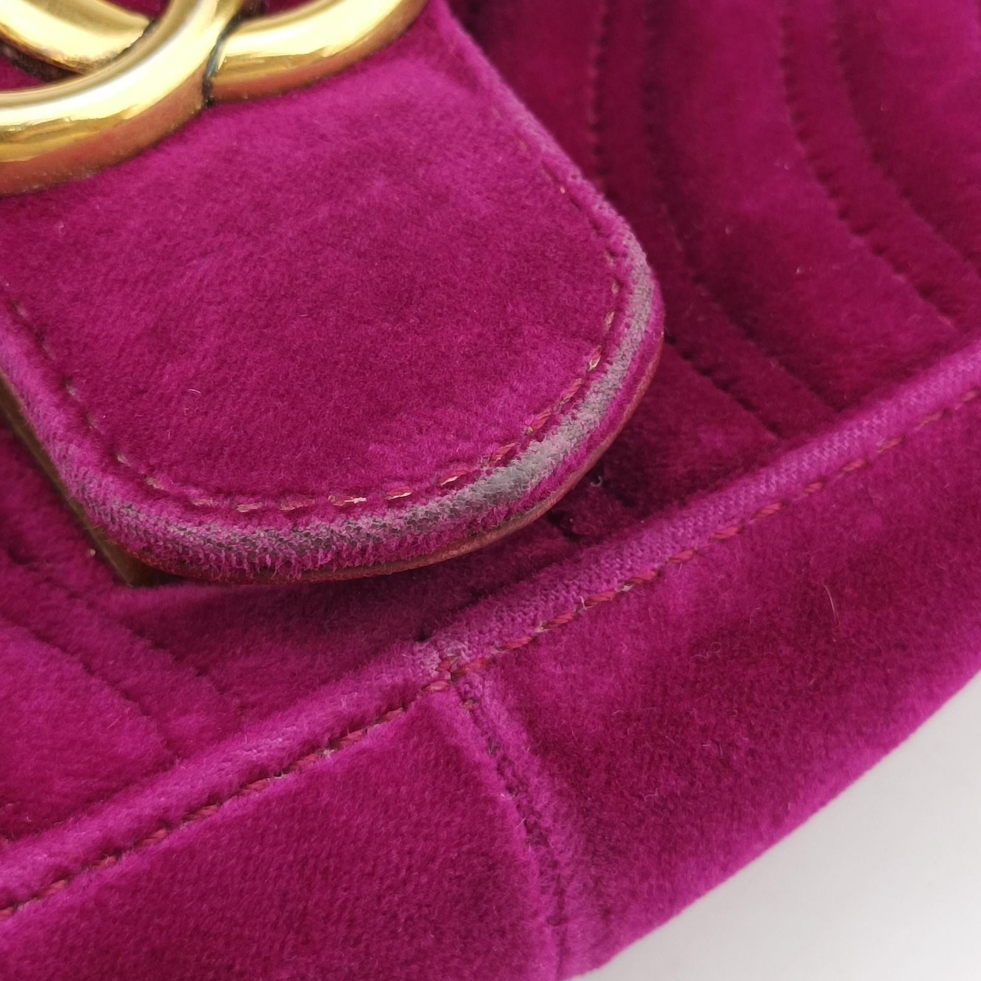 Pre-owned Gucci GG Marmont Rose velour 446744 shoulderbag | stylenewstar
