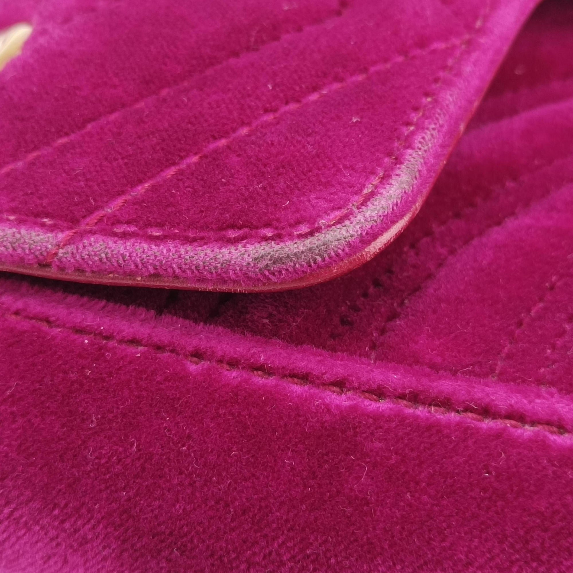 Pre-owned Gucci GG Marmont Rose velour 446744 shoulderbag | stylenewstar